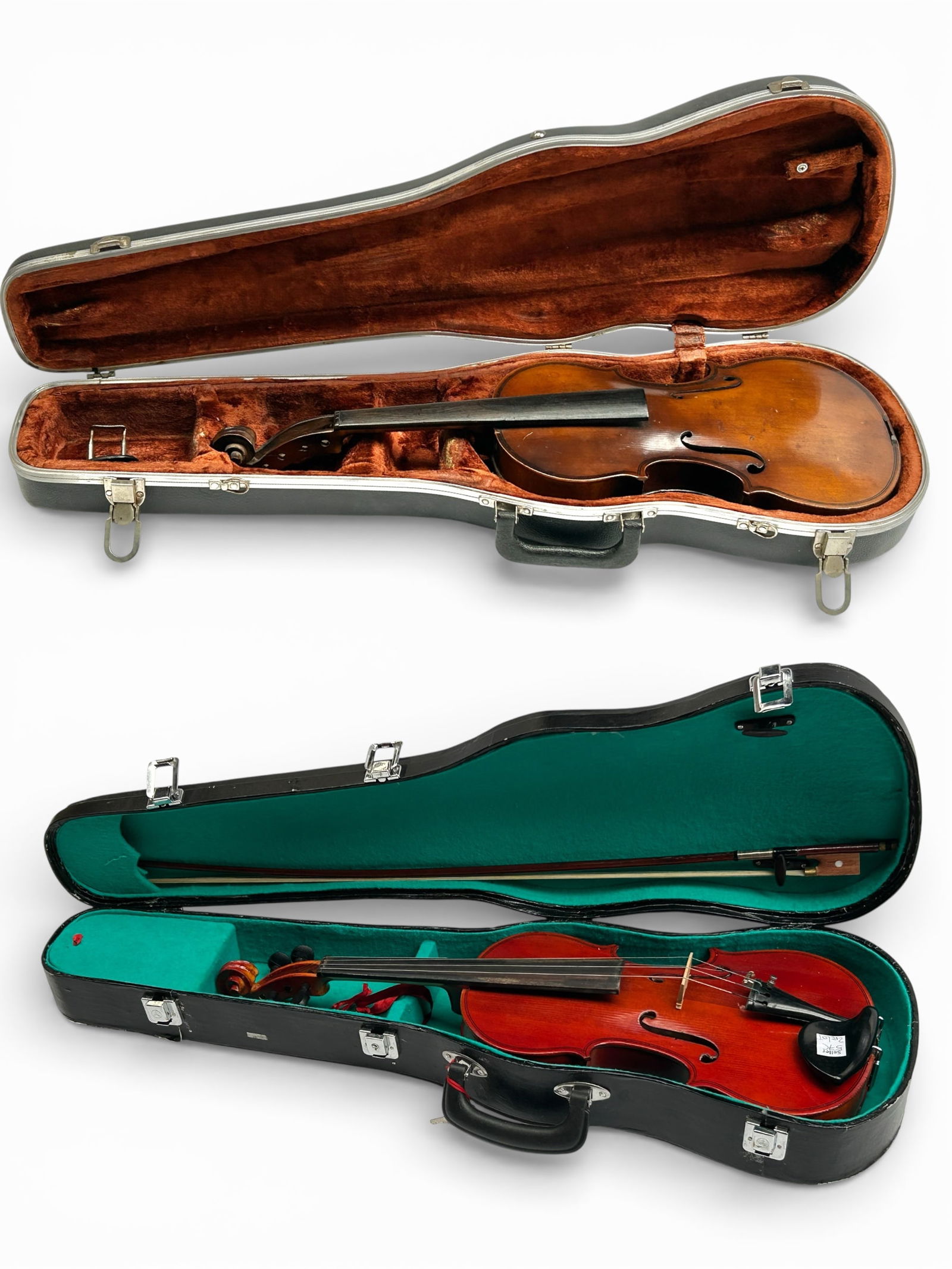 Lot of 2 Violins w/ Cases, Makers Unknown. (1 of 16)