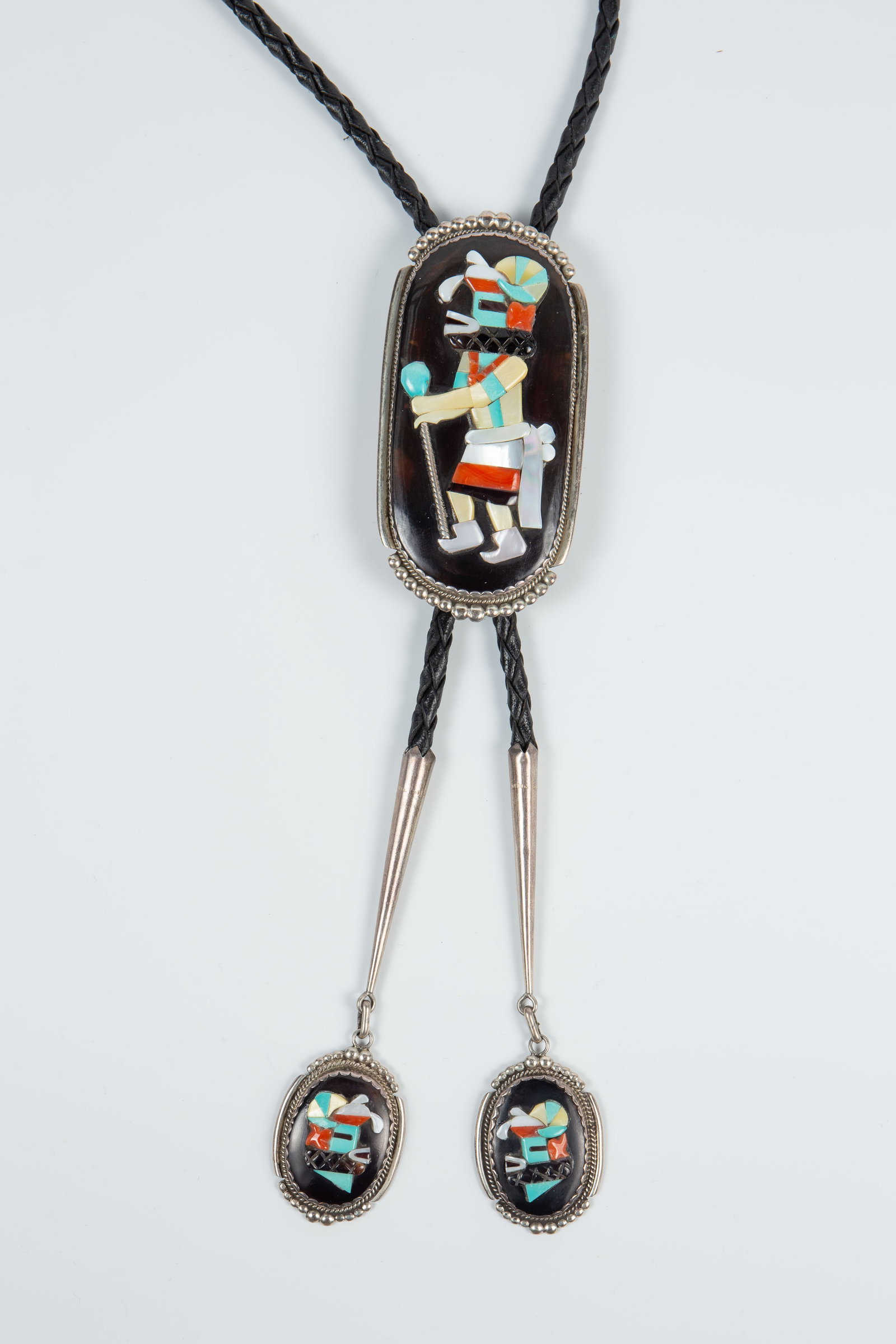 Bev. Etsate Zuni Sterling Silver Kachina Bolo Tie. (1 of 6)