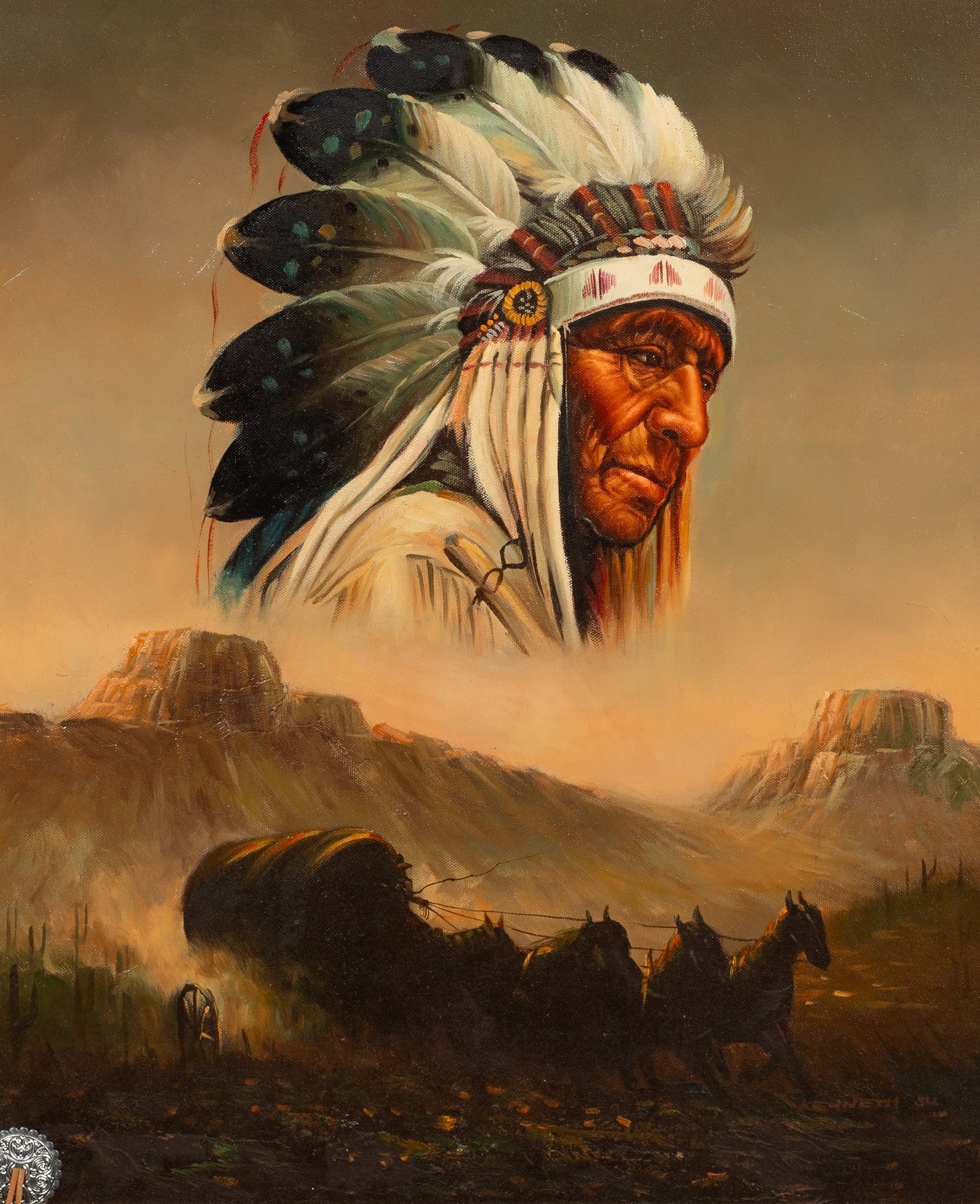 Native American Chief, Kenneth Su Painting. (1 of 6)