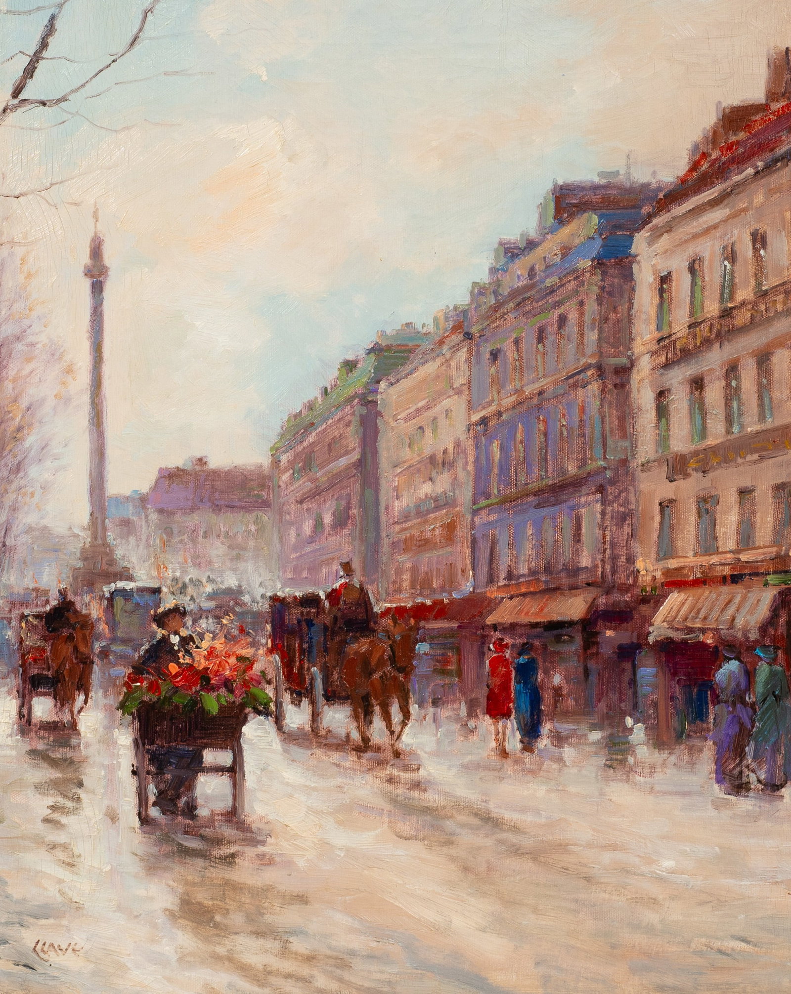 French Impressionist Street Scene, Sgd. Cave. (1 of 5)