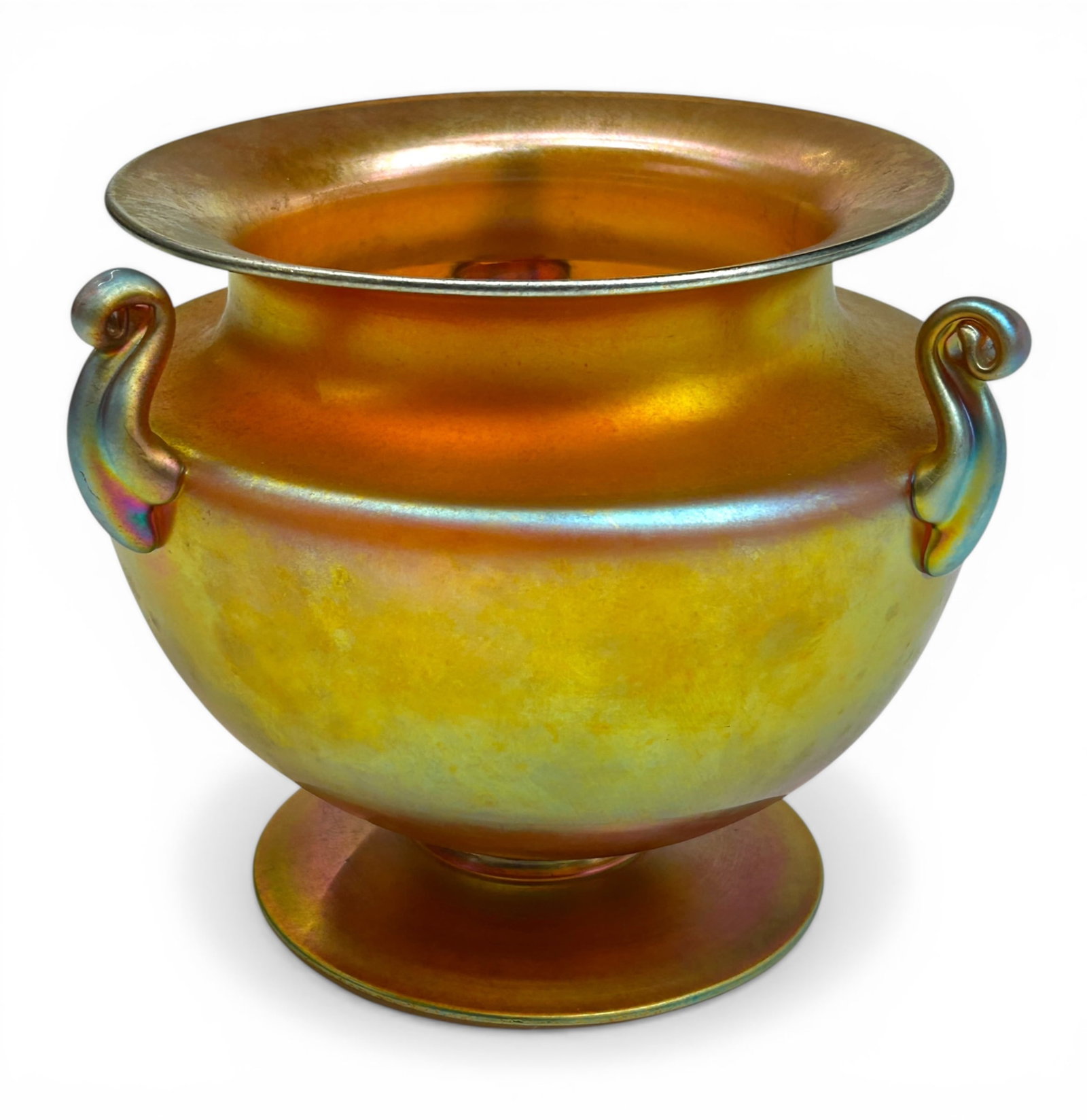 Steuben Aurene Urn Vase w/ Three Handles. (1 of 12)