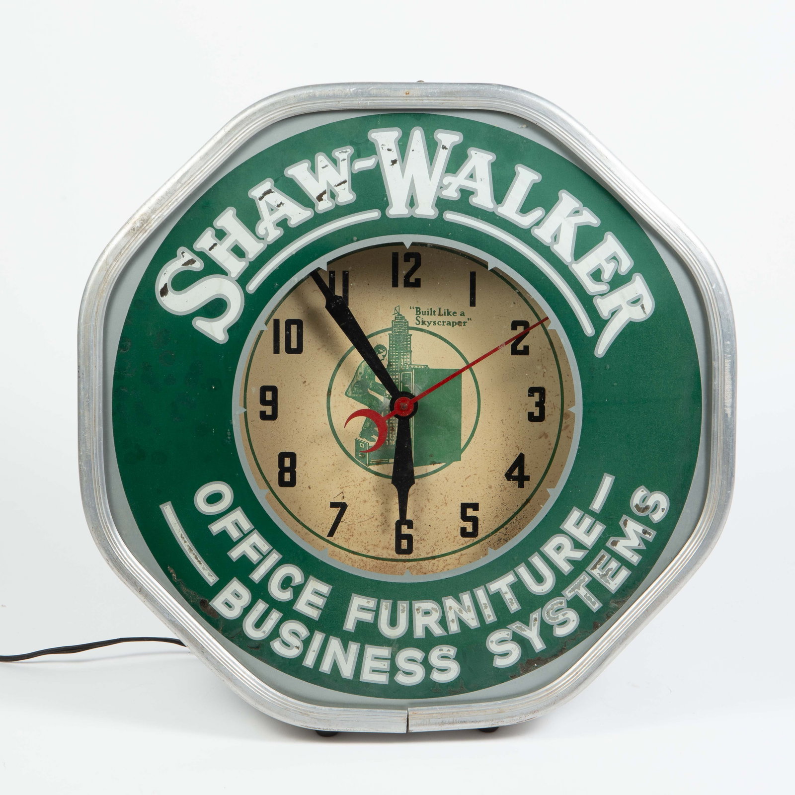 Shaw-Walker Office Furniture Advertising Clock. (1 of 4)