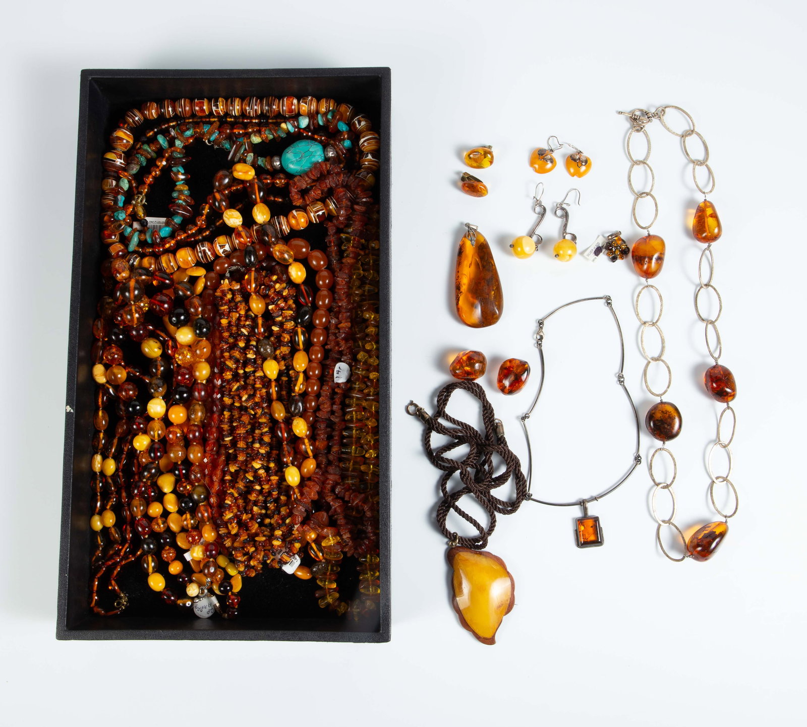 Lot Amber Jewelry - Sterling, Mosaic, Butterscotch (1 of 13)