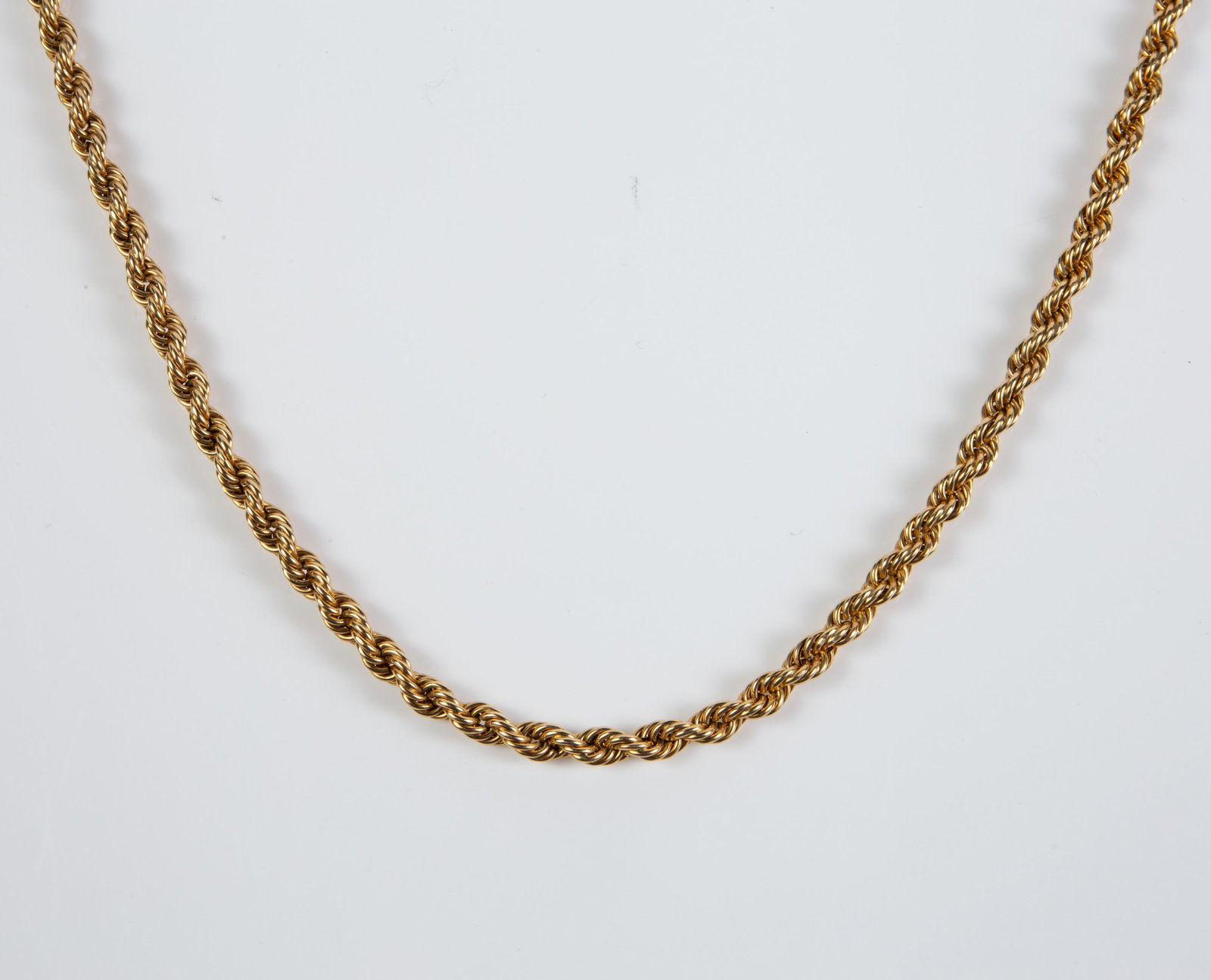 14K Gold Rope Chain - 34" Long. (1 of 4)