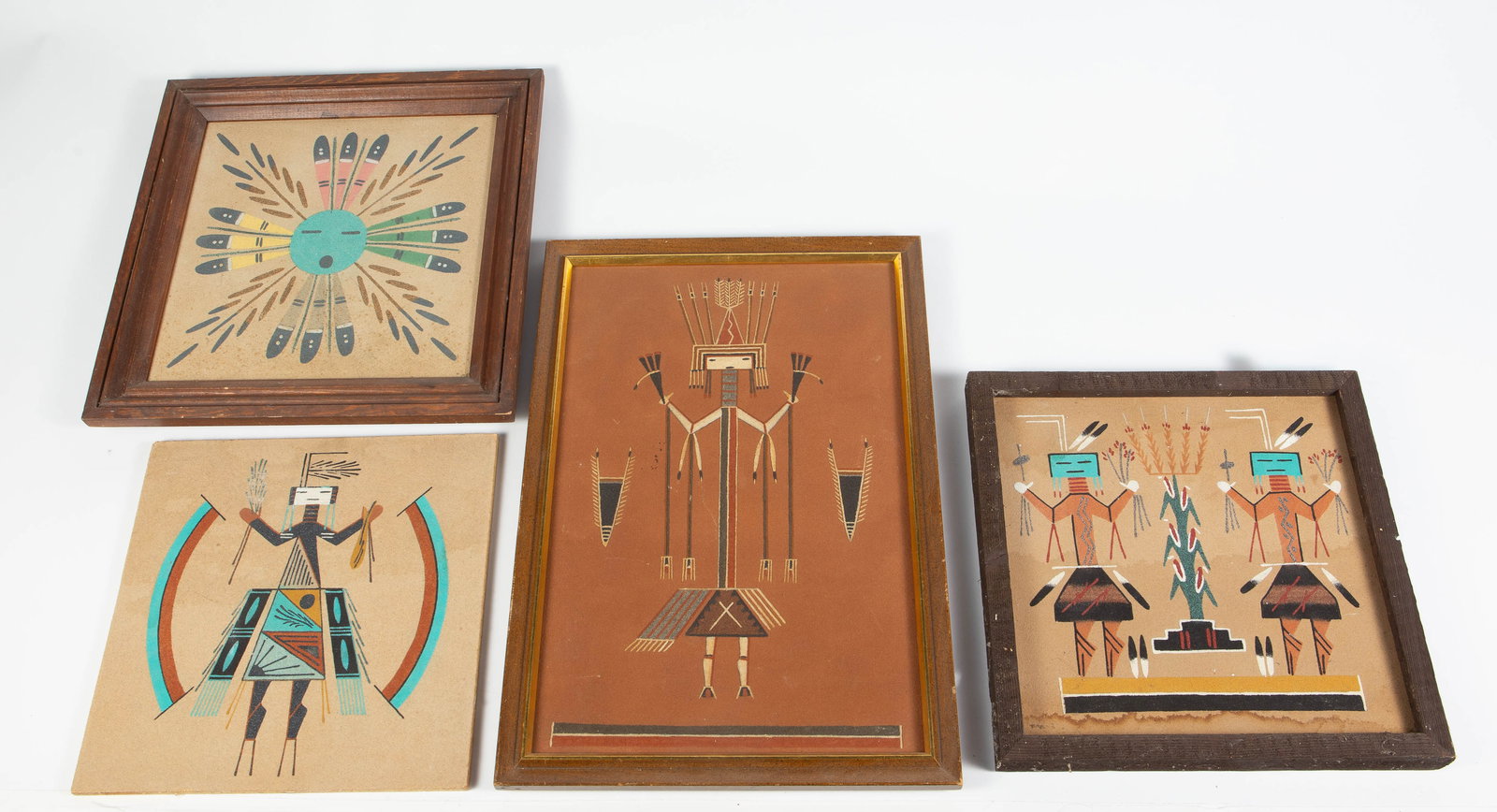 Lot: 4 American Indian Sand Paintings. (1 of 13)