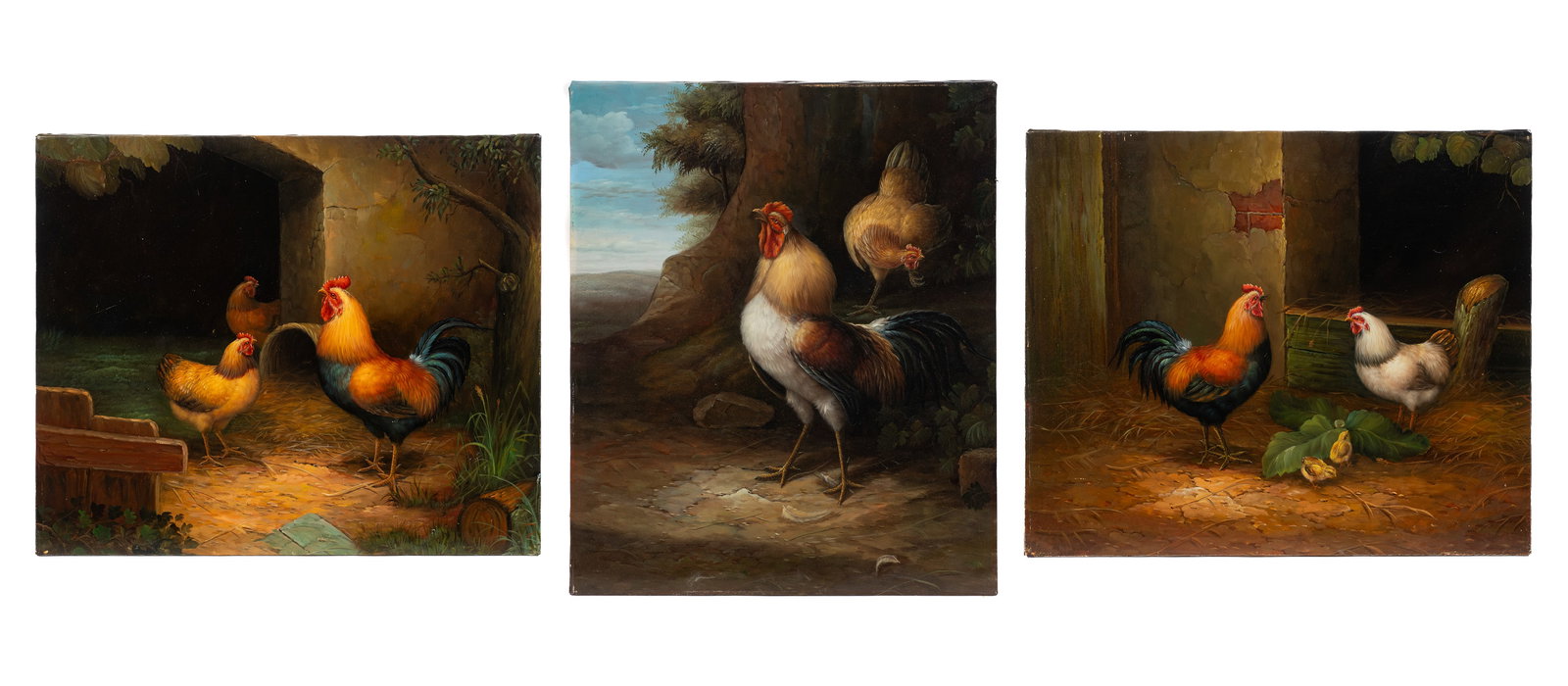 3 Contemporary Decorative Paintings of Roosters. (1 of 11)