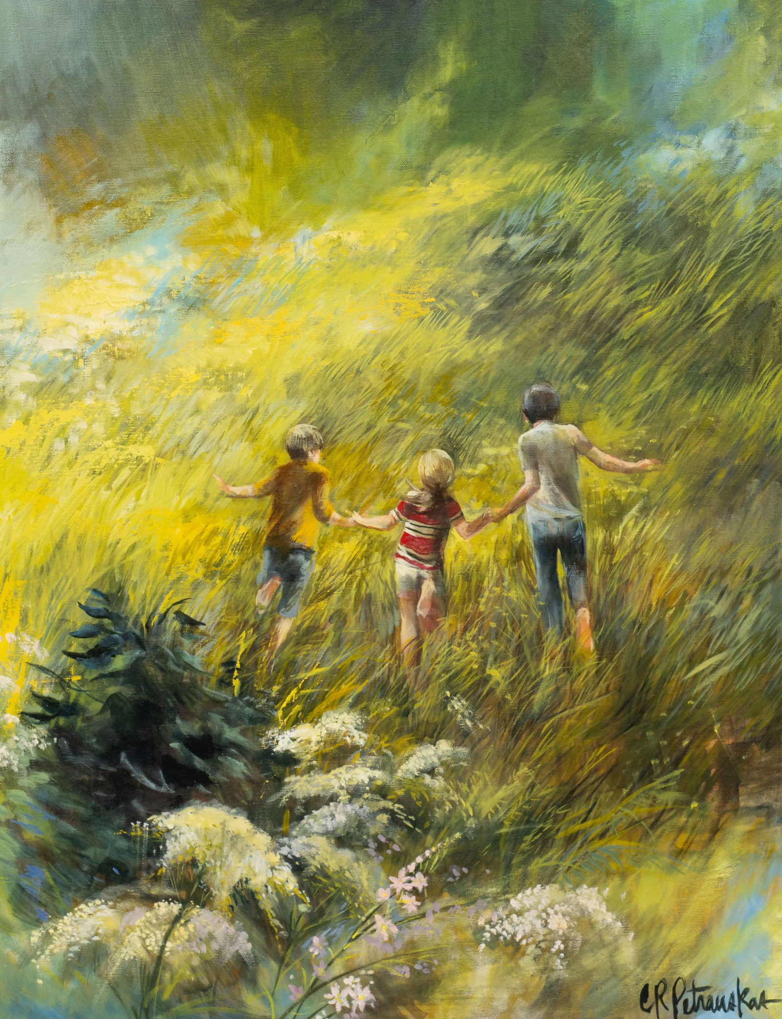 Children Running in Field, C. R. Petrauskas. (1 of 5)