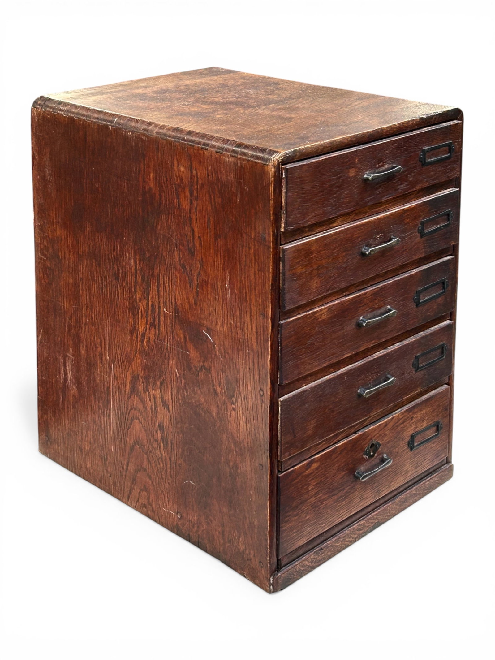 Small Antique Oak File Cabinet. (1 of 7)