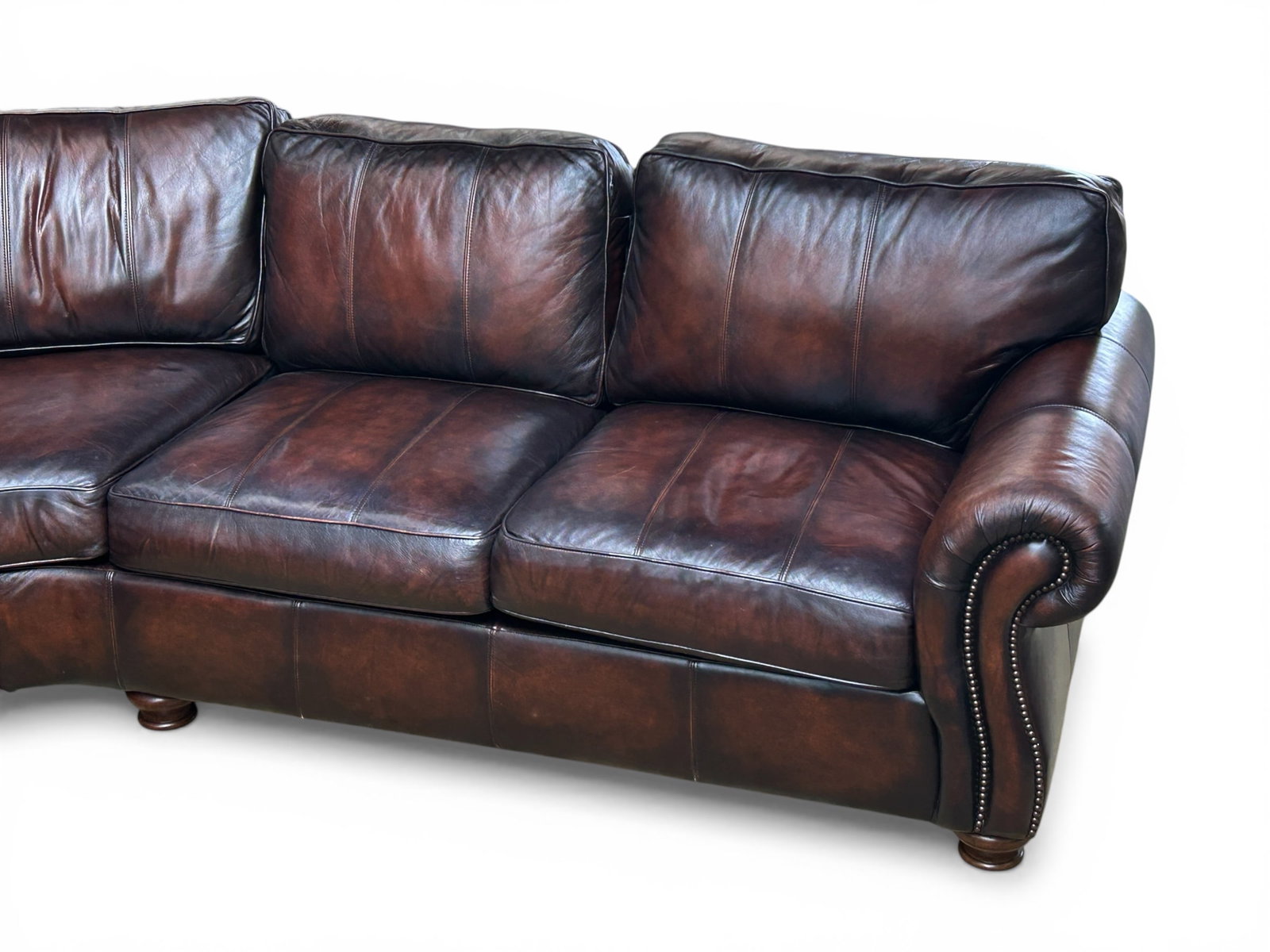 Bernhardt Leather Sectional Sofa. - 3