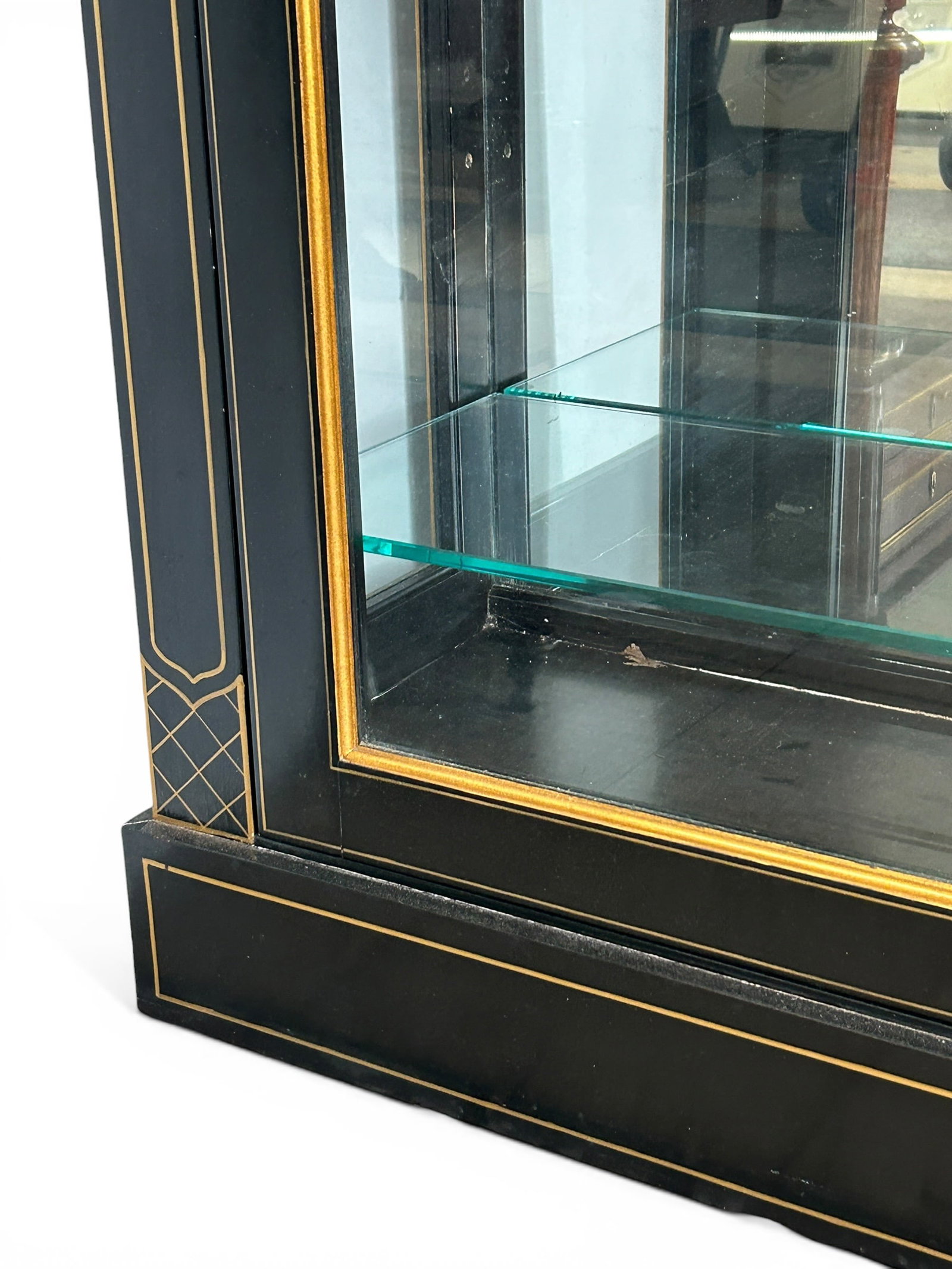 Large Ebonized Lighted Display Cabinet. - 3