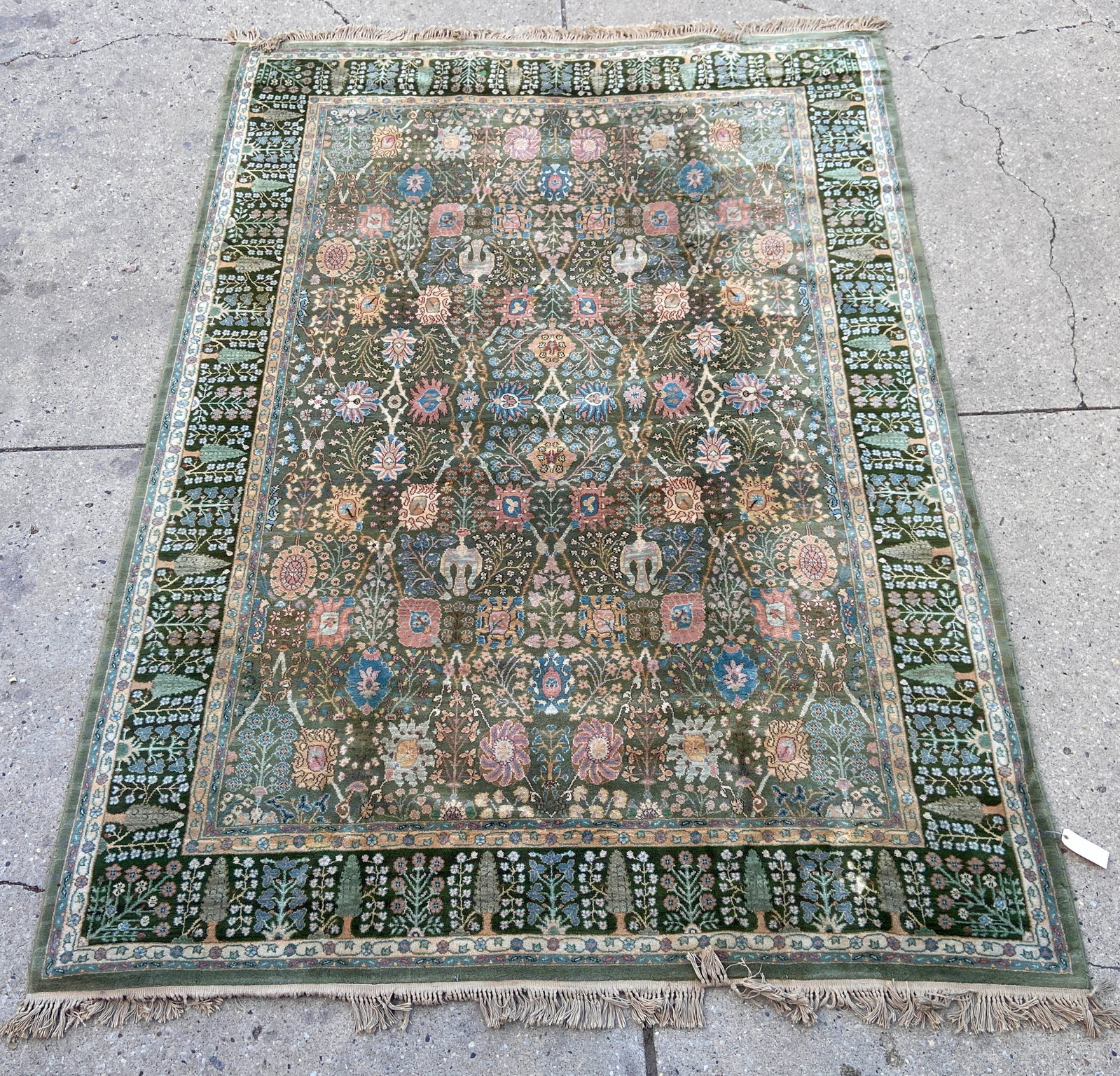 8' 6" x 10' Karastan Rug, As Is.: The rug has significant moth damage, and the beginnings of a tear (please see photos for details). In-house shipping is available for this rug. Please see our website regarding our in-house shipping p