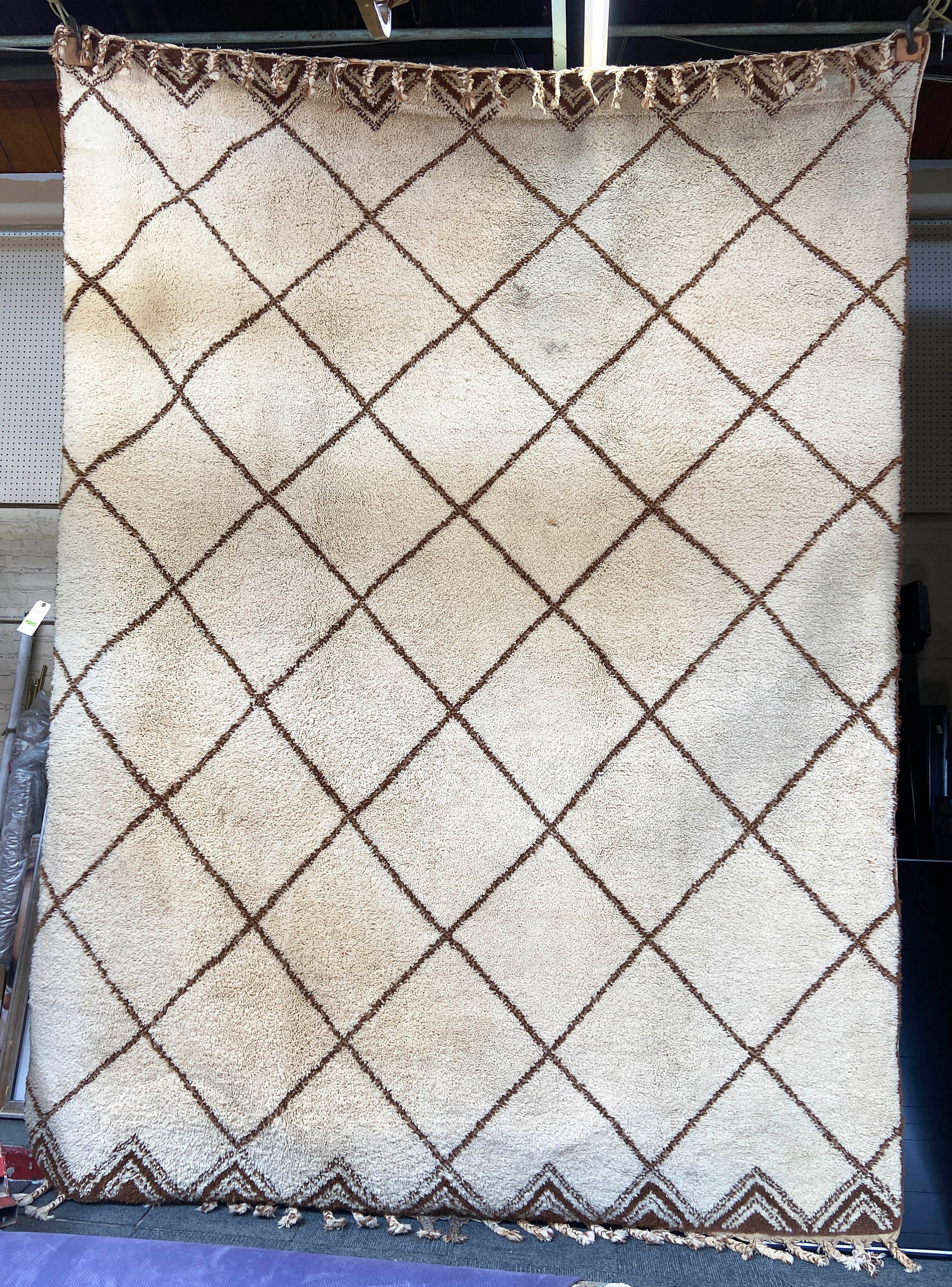 8' 8" x 12' Moroccan Rug.: Other than a few minor dirt spots, the rug looks to be in good overall condition. In-house shipping is available for this rug. Please see our website regarding our in-house shipping procedures.