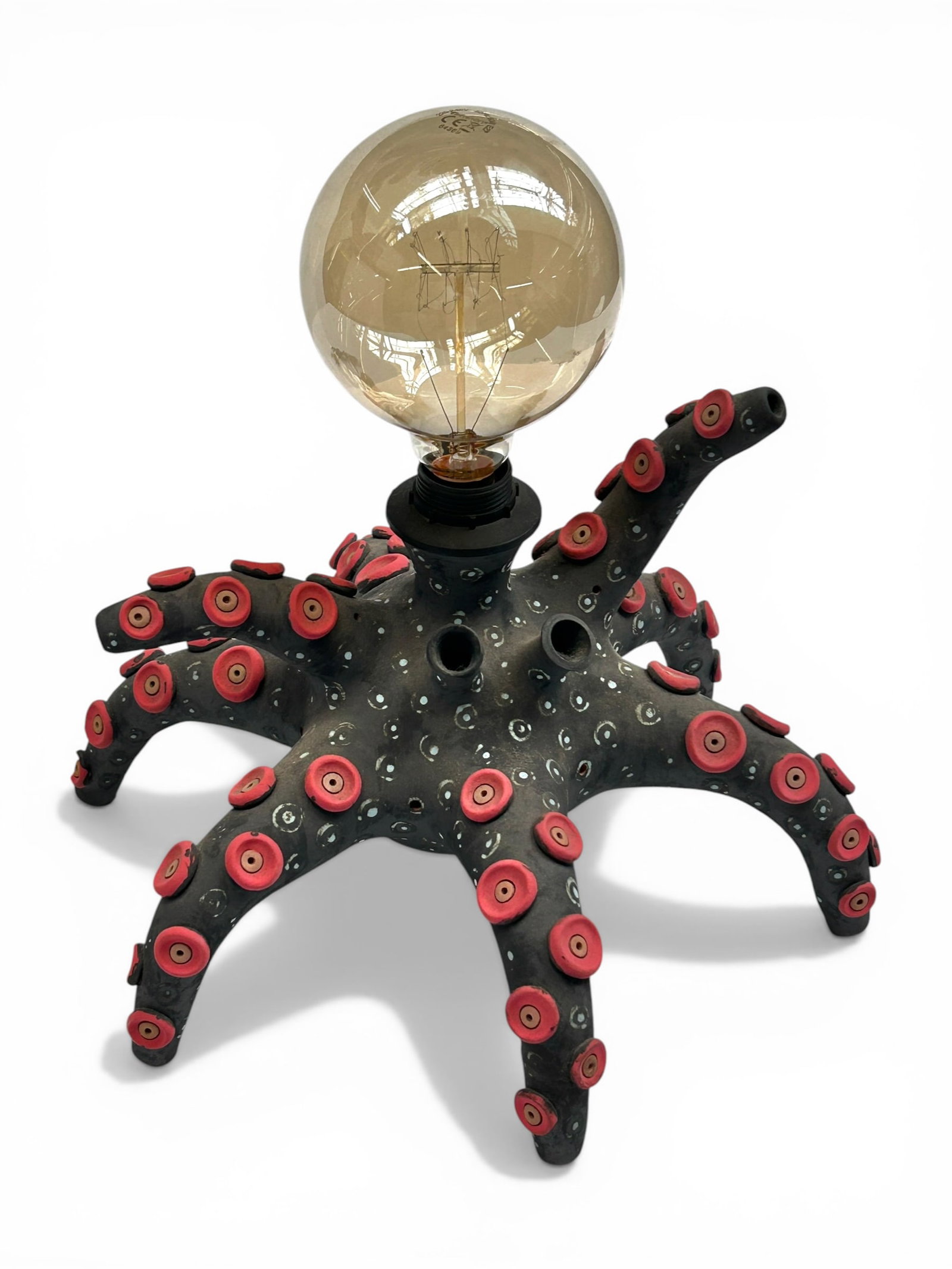 Signed Octopus Spanish Pottery Lamp. (1 of 10)