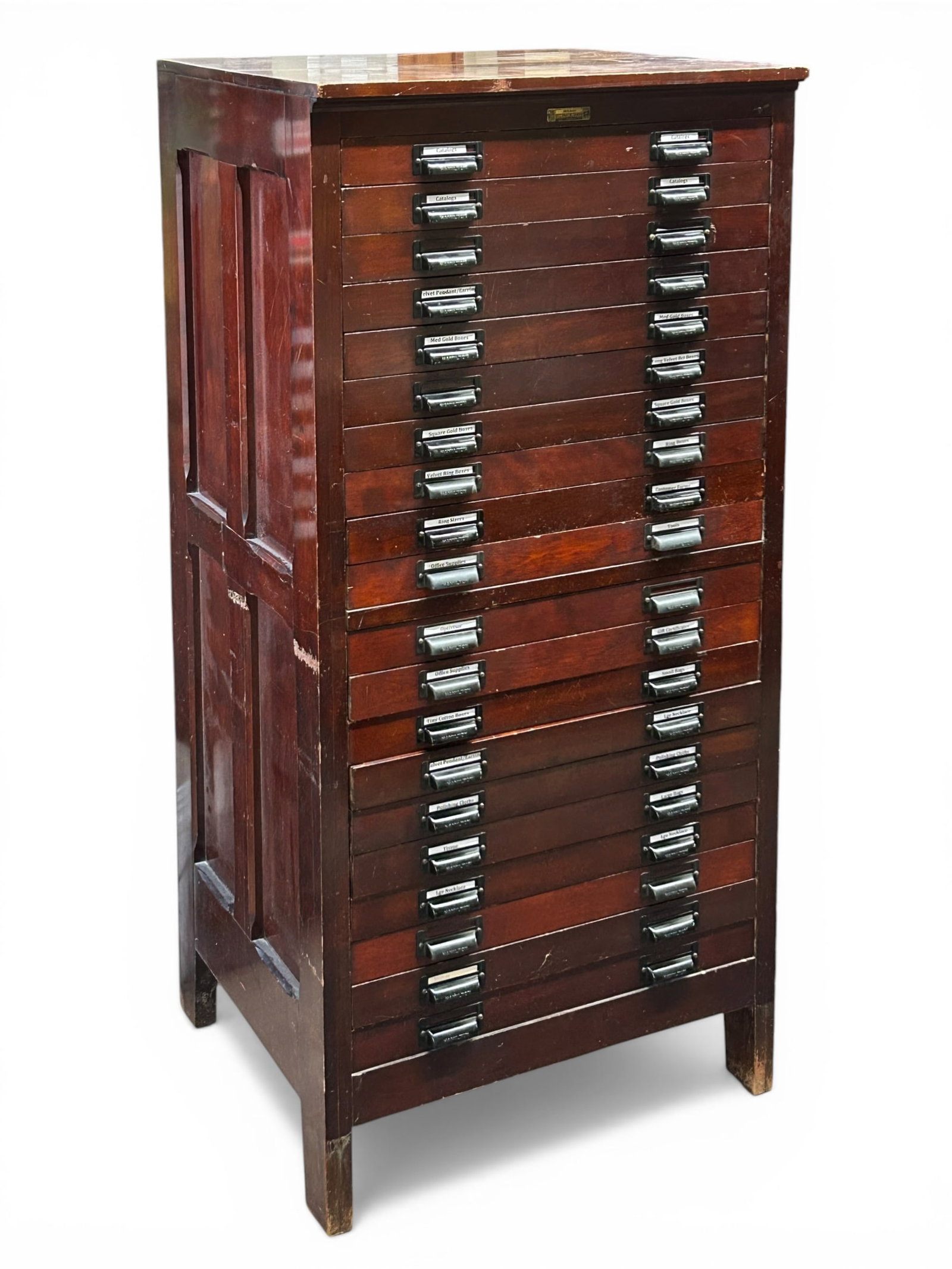 Antique Mahogany Flat File Cabinet - Hamilton Mfg. (1 of 7)