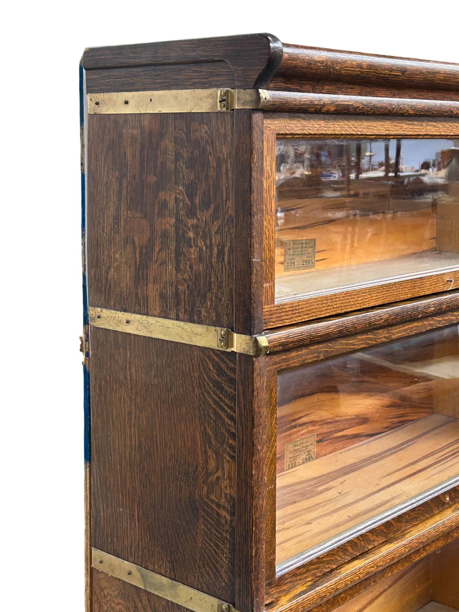 Globe-Wernicke Three-Stack Oak Barrister Bookcase. - 2