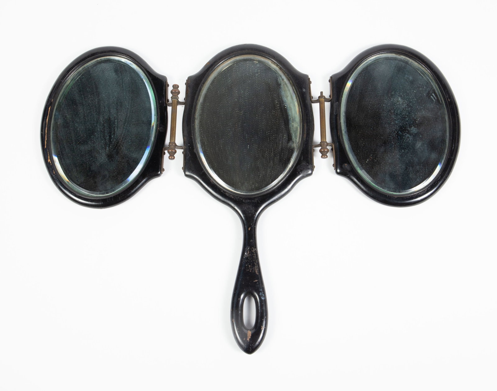 Antique Trifold Barber's Hand Mirror. (1 of 8)