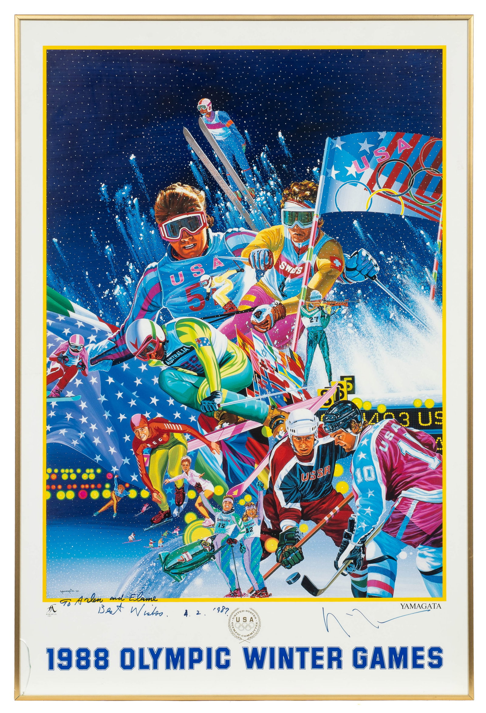 1988 Winter Olympics Poster, Hiro Yamagata, Sgd. (1 of 6)