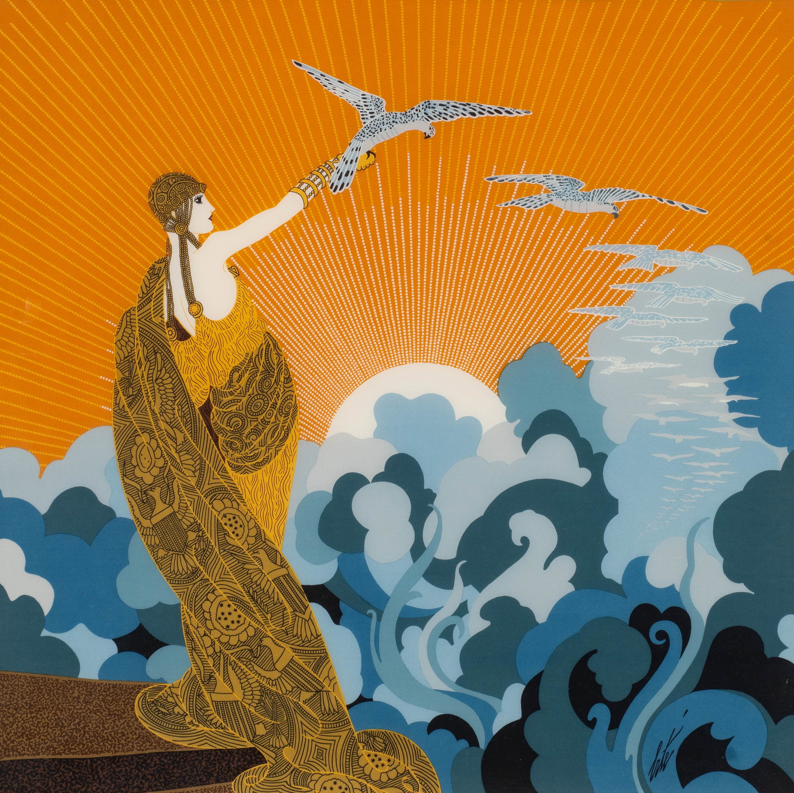 Wings of Victory, Erte (Romain de Tirtoff) Scarf. (1 of 5)