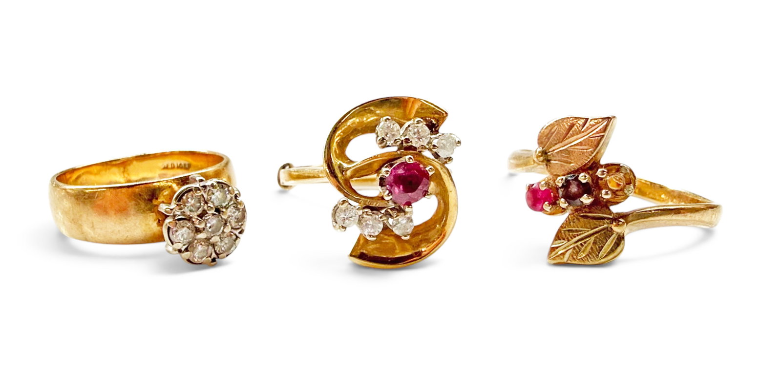 3 Rings - 10K & 14K Gold w/ Diamonds & More. (1 of 4)