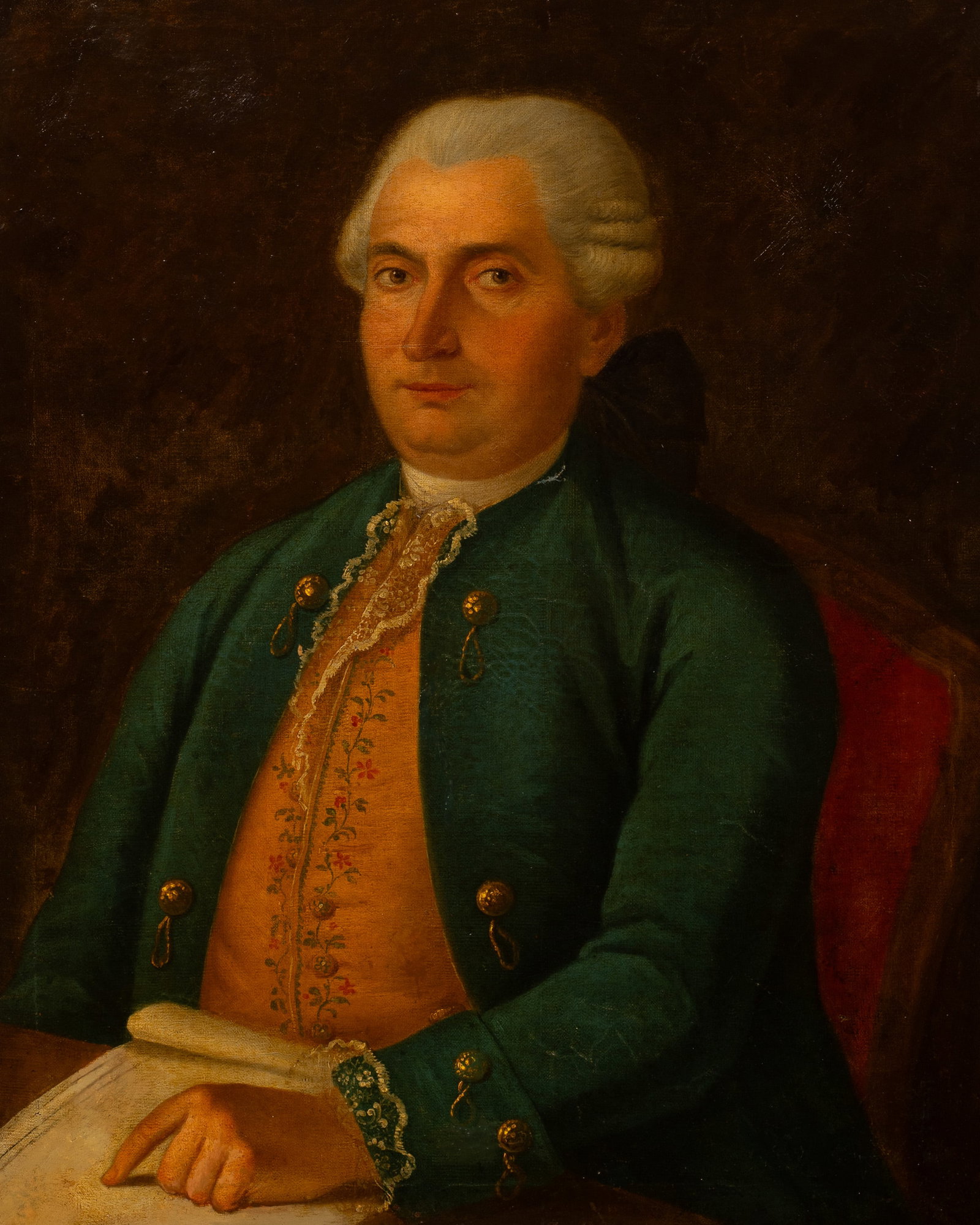 Antique 18th Century Portrait of a Gentleman. (1 of 5)