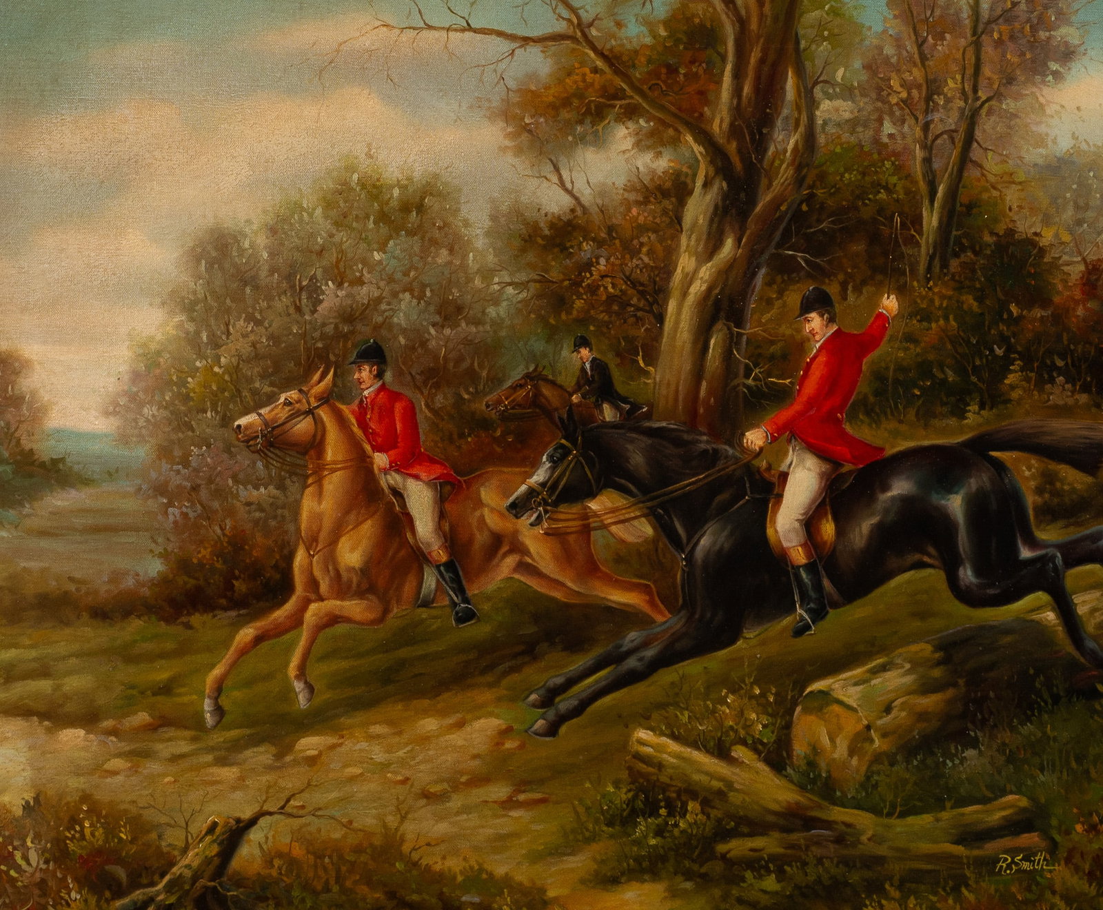 Decorative Painting of Hunting Scene, R. Smith. (1 of 5)