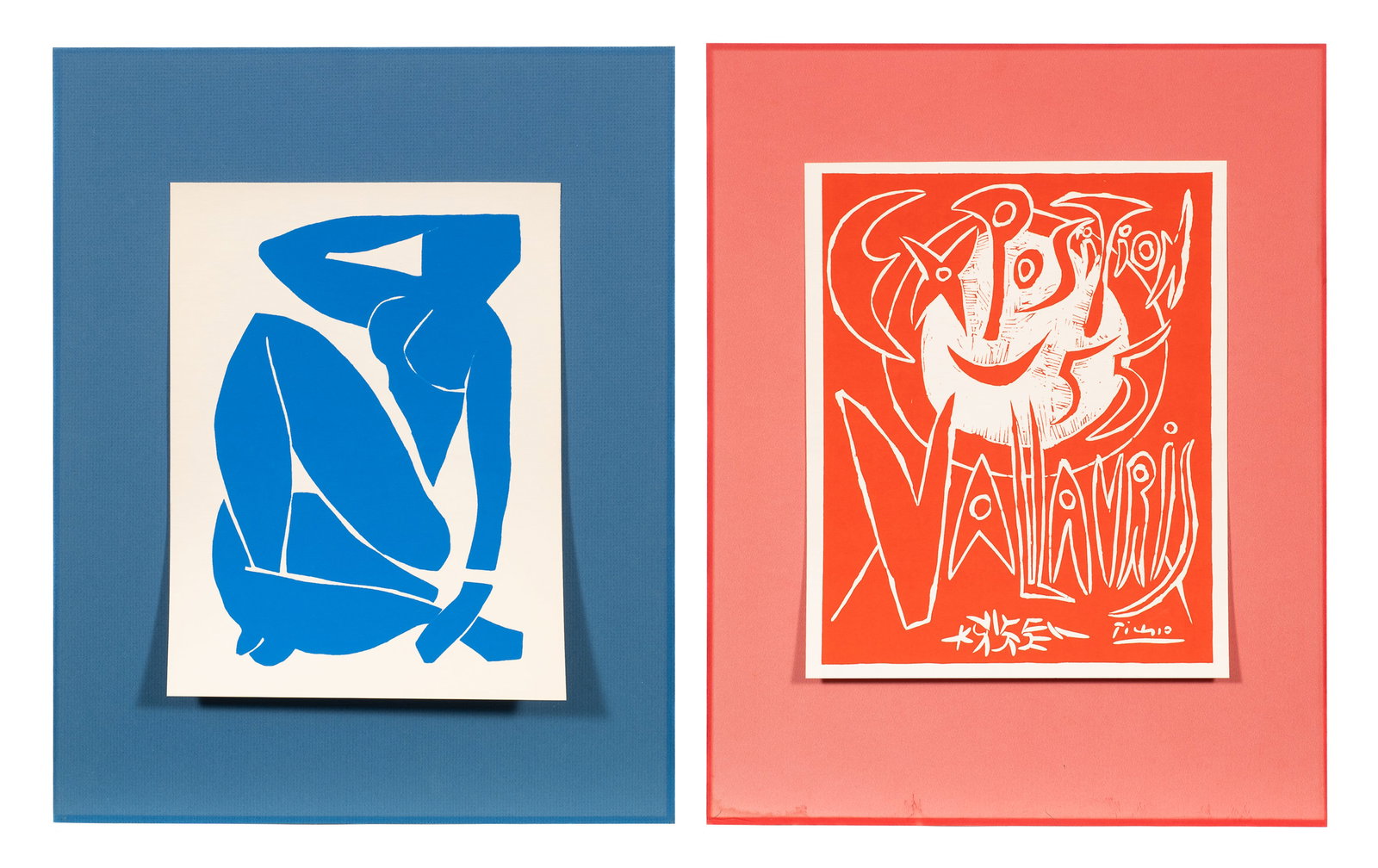Two Lithographs After Picasso and Matisse.: This lot contains "Nu bleu III (Blue Nude III)", a lithograph after Henri Matisse, and "Exposition 55 Vallauris", a lithograph after Pablo Picasso. Paperwork/Provenance: N/A Condition: Both are unfram