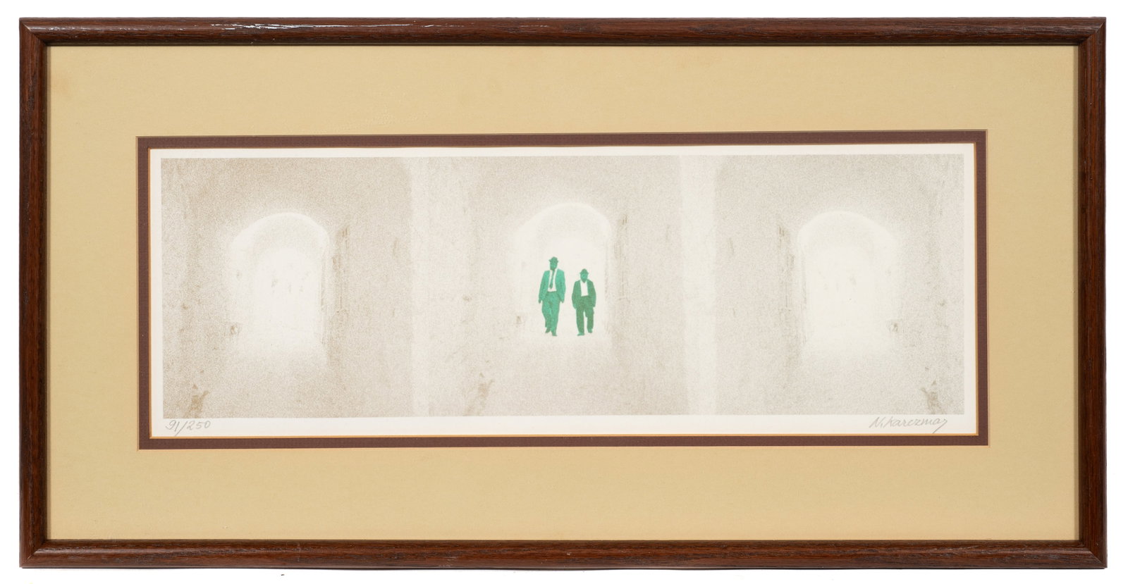 Minimalist Figural Print, Simon Natan Karczmar.: Artist(s): Simon Natan Karczmar (Polish, 1903-1982). Medium: Lithograph in colors. Signature(s): Pencil signed and numbered (91/250) in its lower margin. Paperwork/Provenance: N/A Condition: No