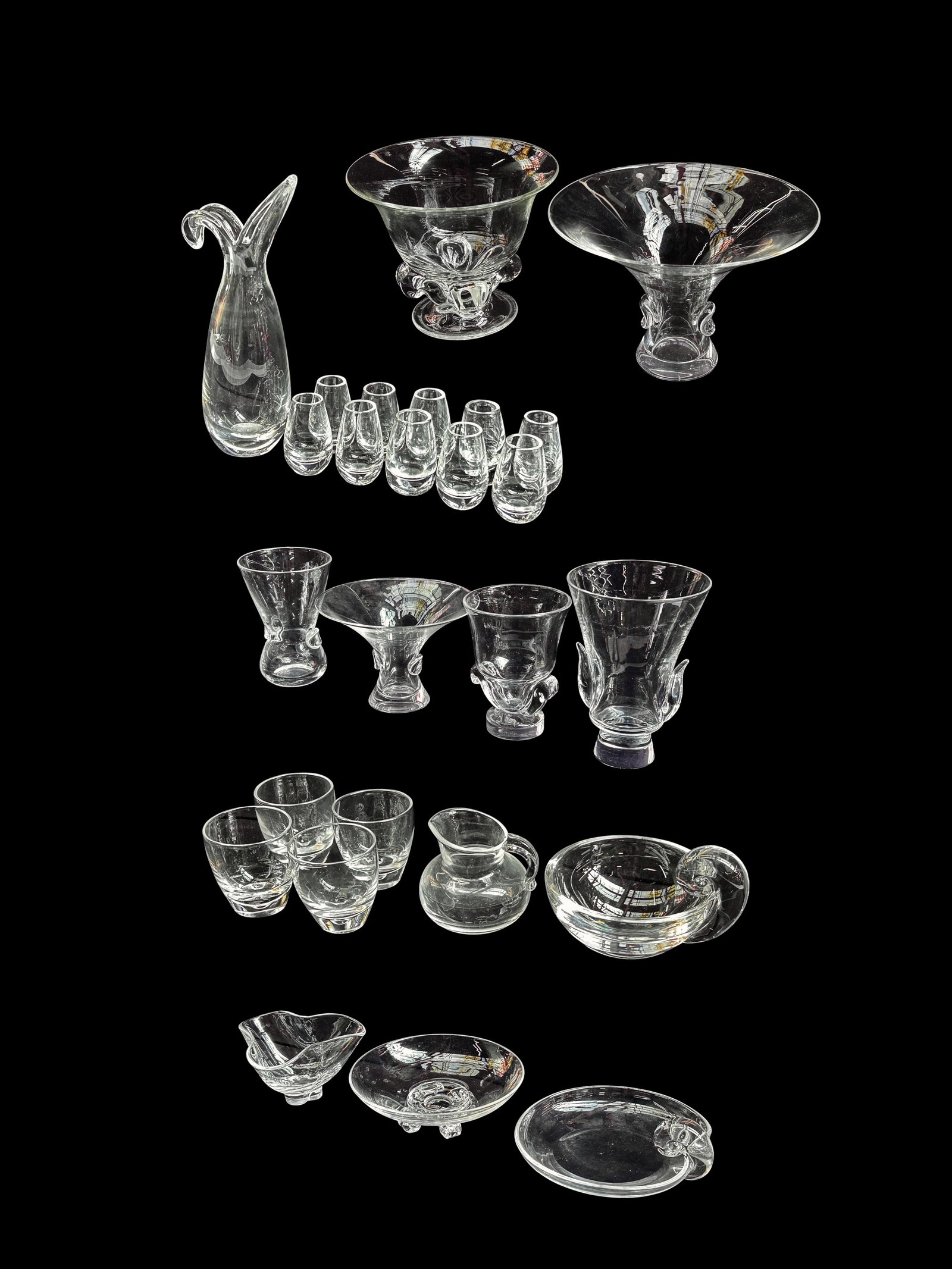 Large Lot of Steuben Crystal Decor - Vases, Bowls. (1 of 18)