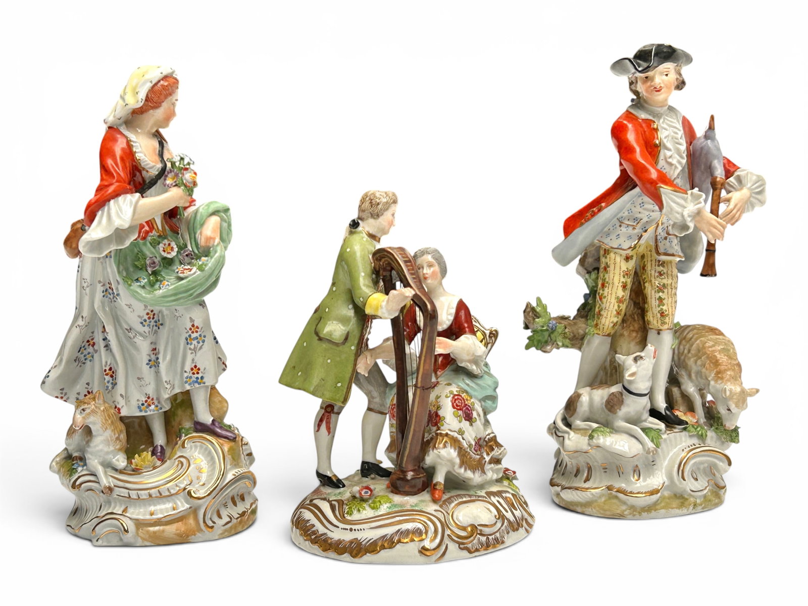 Lot of 3 Hand Painted Dresden Figurines. (1 of 20)