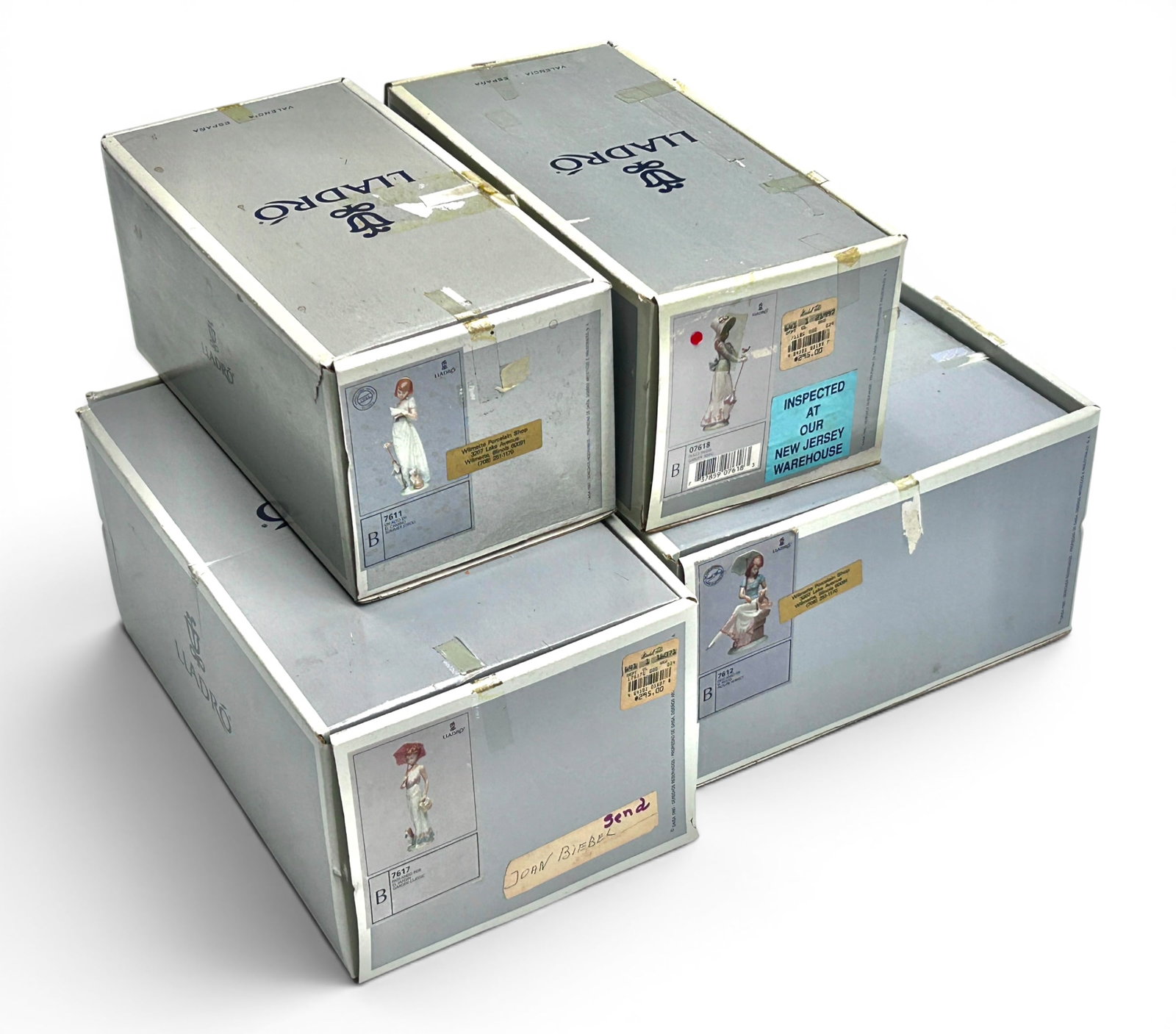 Lot of 4 Lladro Figures w/ Boxes- Parasol Girls. (1 of 20)