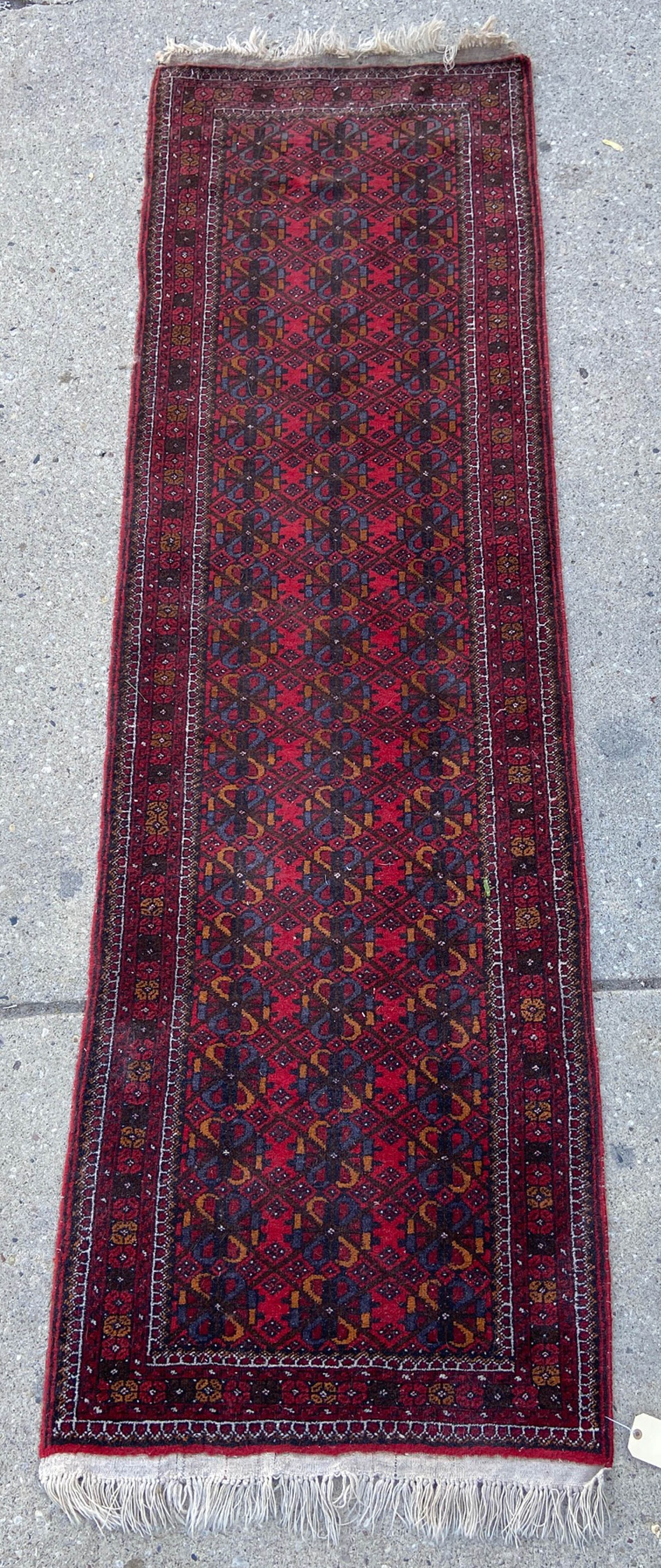 2' 9" x 9' Persian Turkoman Runner Rug.: The rug looks to be in good overall condition. In-House Shipping is available for this rug. Please see our website for our in-house shipping procedures.
