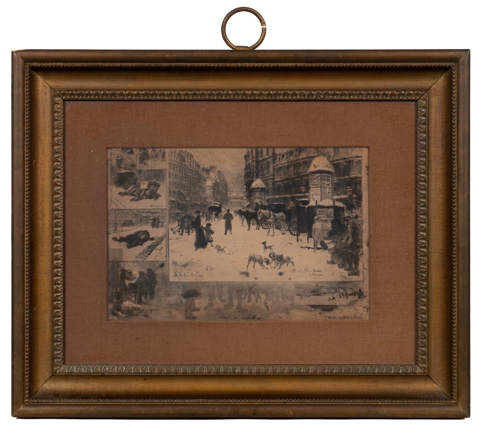 L'hiver a Paris, Antique Etching by Felix Buhot. (1 of 10)