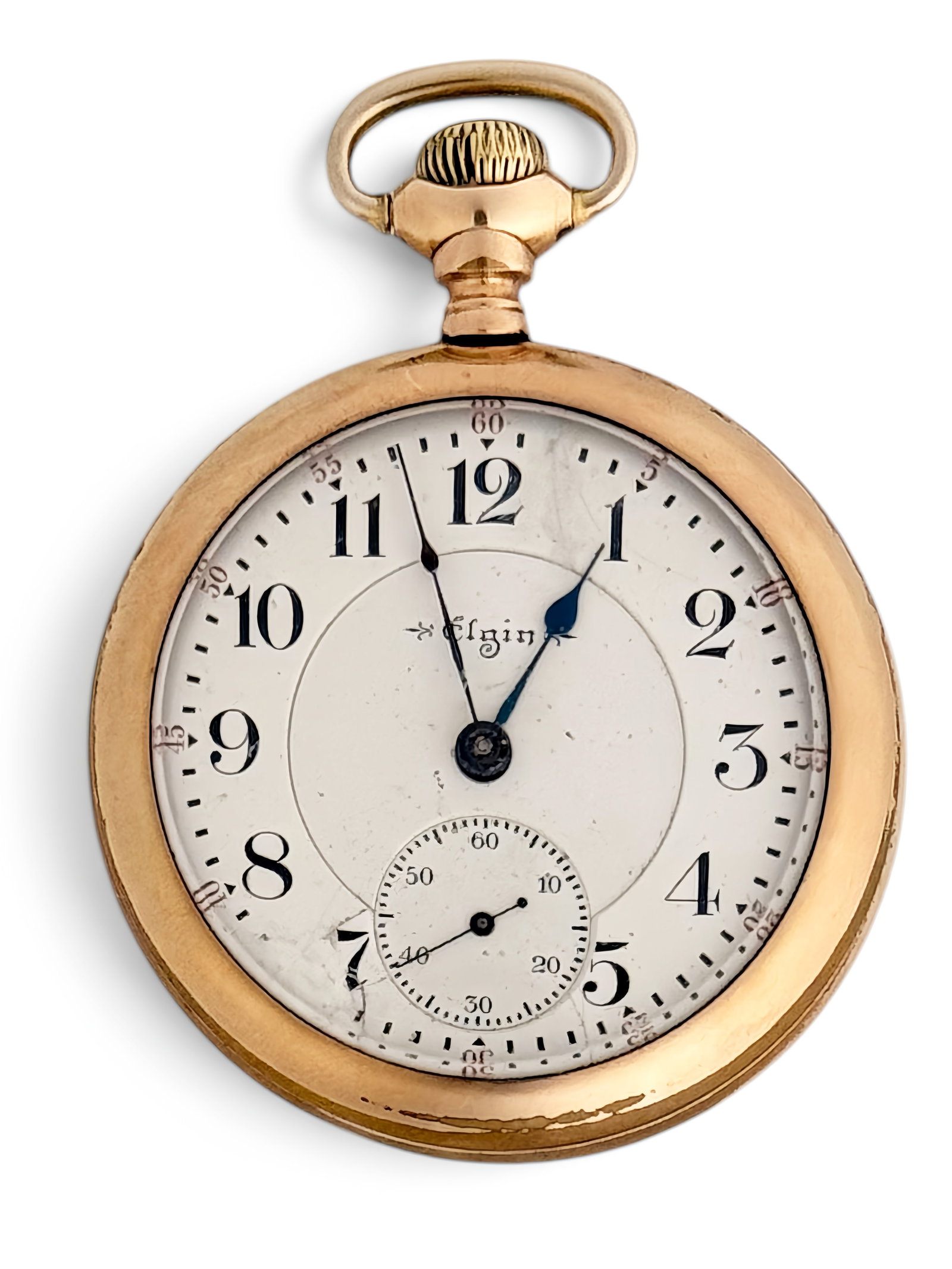 Elgin Veritas 18s 21 Jewel Railroad Pocket Watch: The antique Veritas Grande railroad watch is circa 1900. It is in a Fahy's Montaux Guaranteed 20 Years open face case. The movement is marked Veritas / Elgin, ILL, U.S.A. / 8734943 / Safety & Barrel /