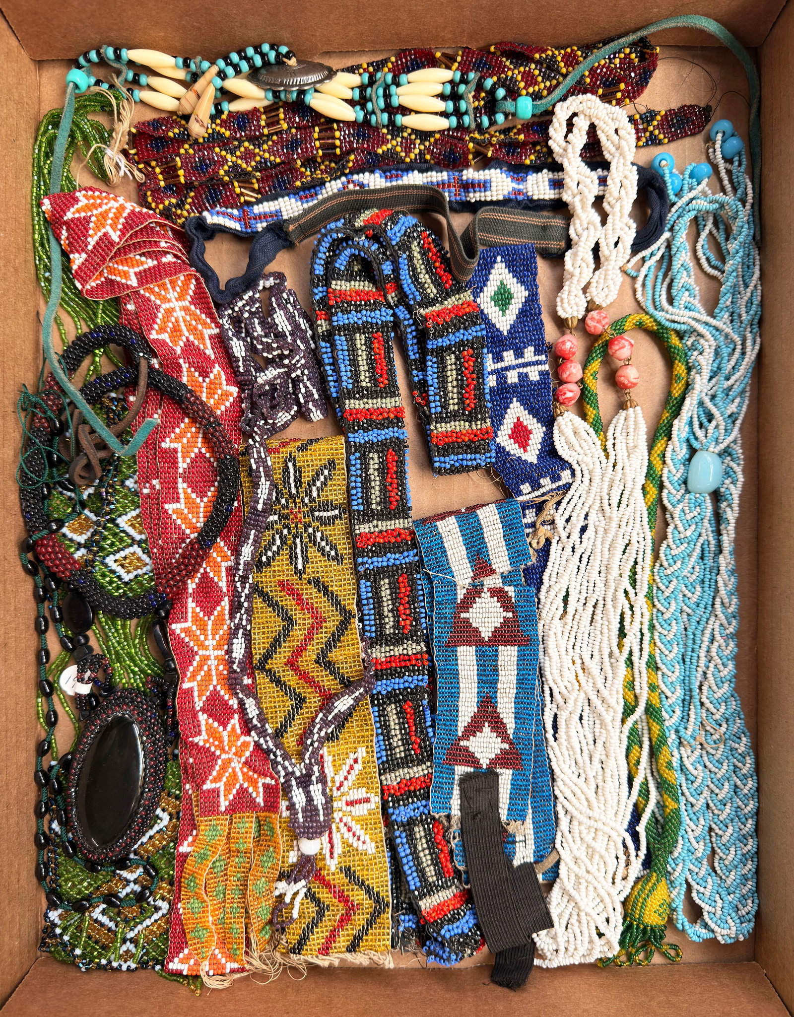 Native American Indian Beaded Belts & Necklaces. (1 of 3)