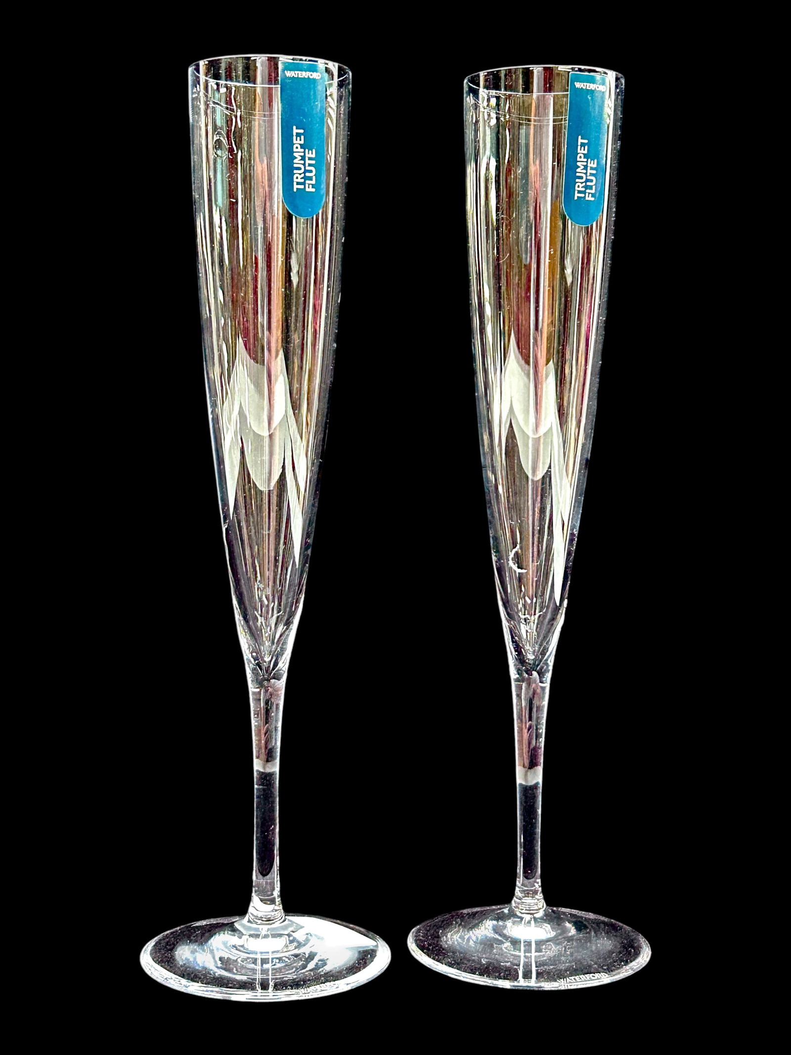 Pr. Waterford Crystal Elegance Trumpet Flutes, NWT (1 of 9)