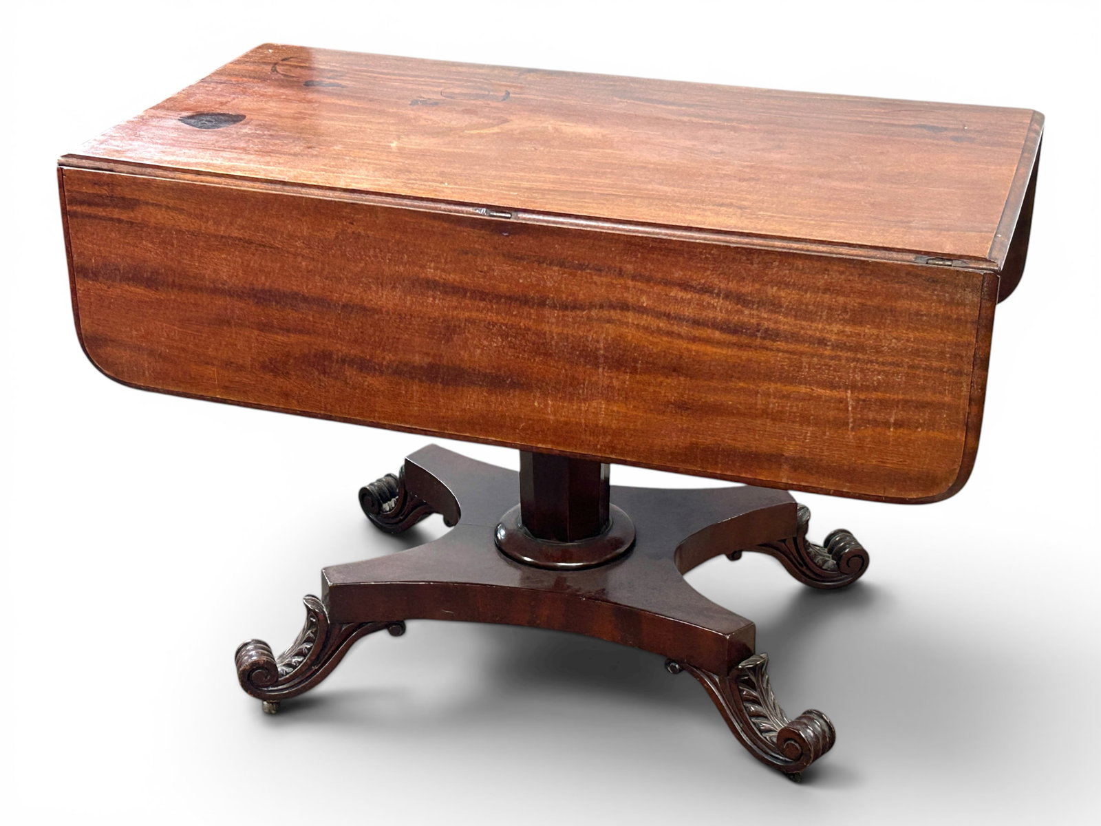 Antique English Regency Mahogany Dropleaf Table. (1 of 11)