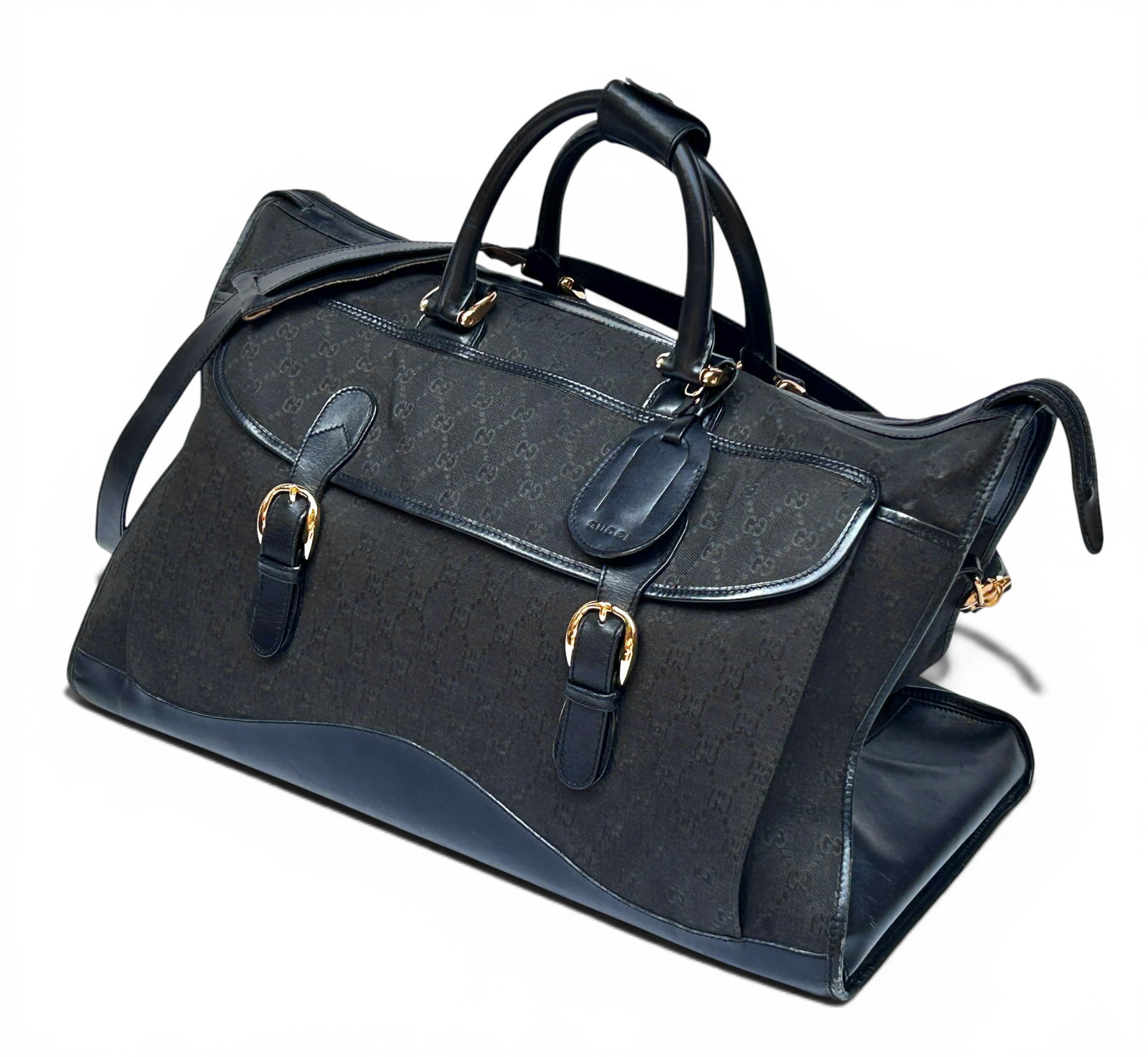 Gucci Black Canvas GG Duffle Bag. (1 of 7)