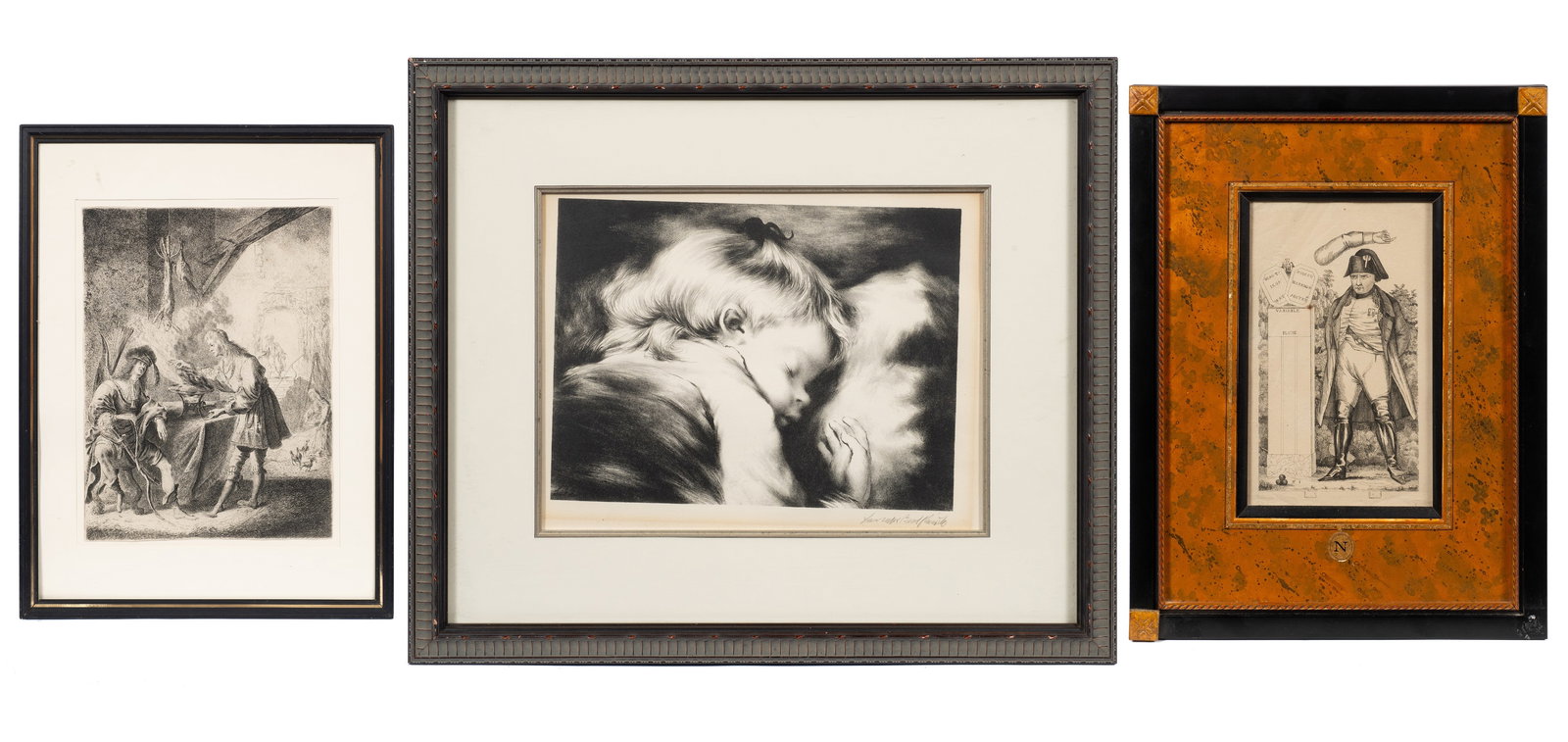 Framed Etching, Engraving, and Lithograph.: Artist(s): After Rembrandt and likely after Pieter Rodermondt. Medium: Etching on paper Signature(s): In-print, lower left. Paperwork: N/A Damage: Sheet has been trimmed. Minor signs of foxing to the 