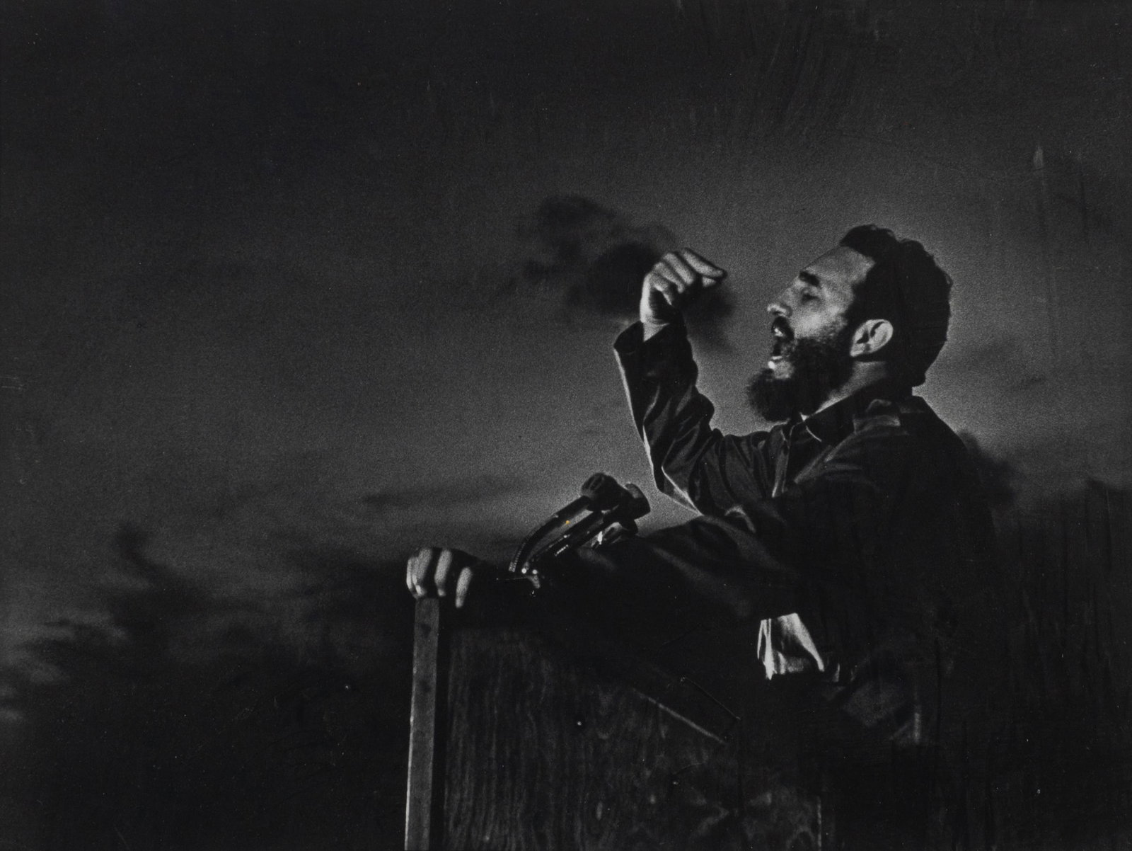 Photograph of Fidel Castro by Osvaldo Salas.: Artist(s): Osvaldo Salas (Cubn, 1914-1992). Santiago de Cuba, 1964. Medium: Silver gelatin print. Signature(s): Signed and dated in marker. Blind stamps on both lower corners. Paperwork/Provenance: N/