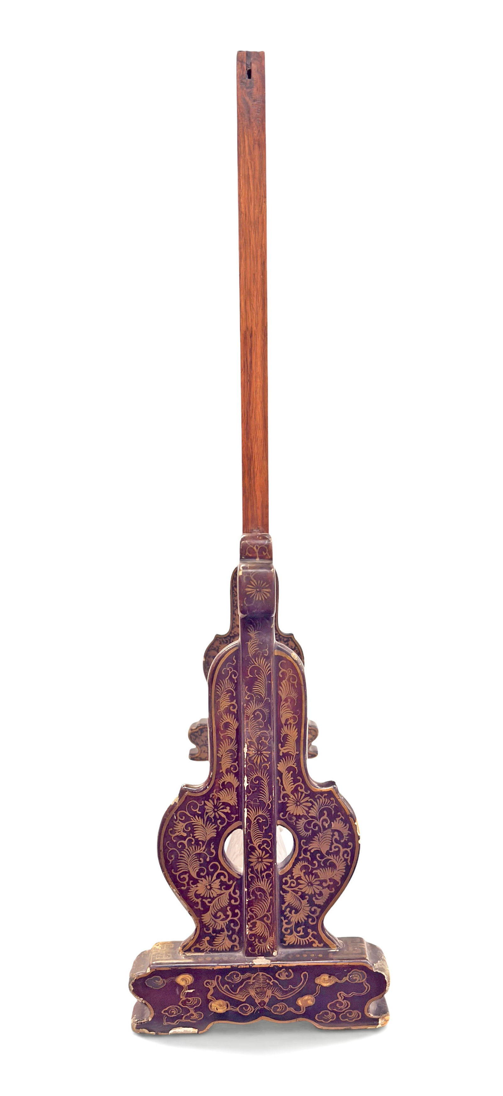 Large Old Chinese Carved Lacquer Table Screen. - 7