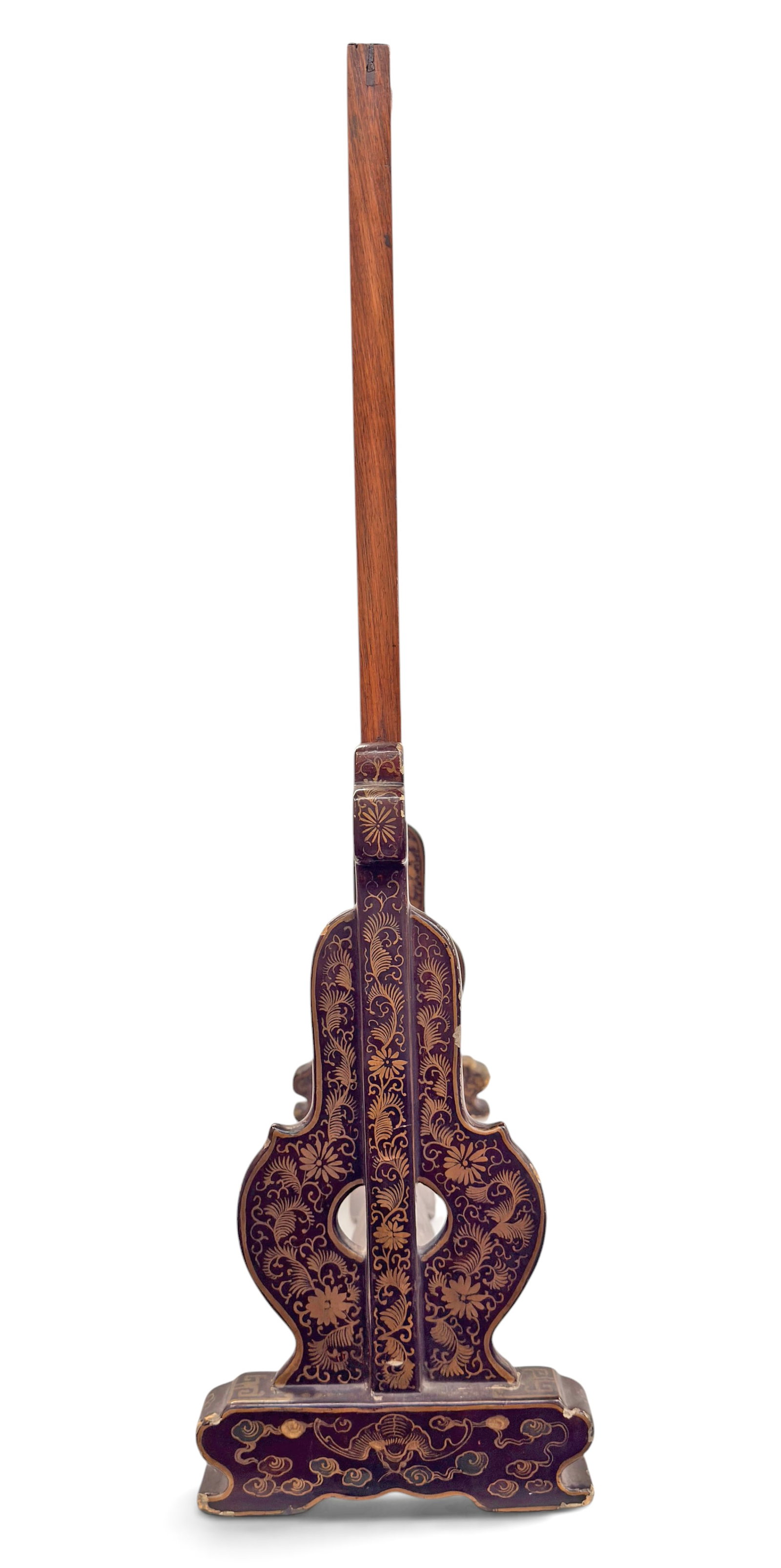 Large Old Chinese Carved Lacquer Table Screen. - 8