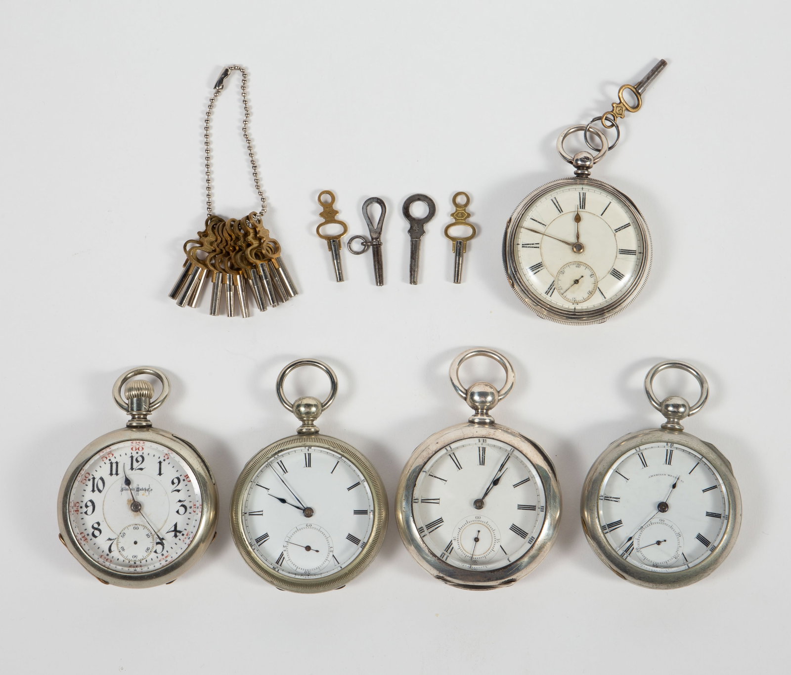 5 Pocket Watches & Keys - Bunn Special, Silver. (1 of 14)