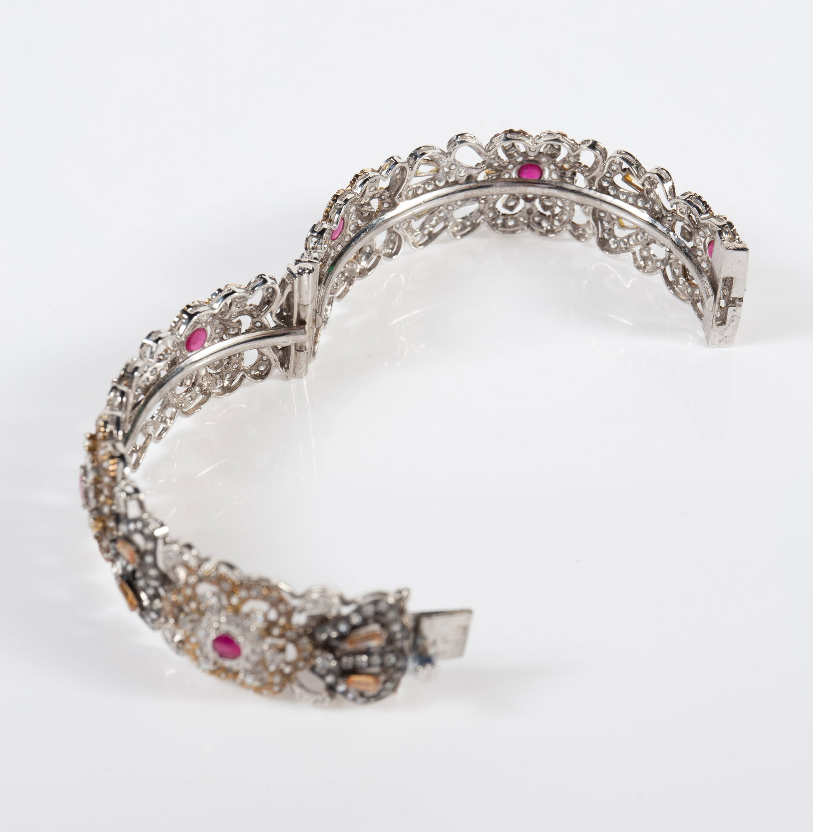 2 India Cuff Bracelets - CZ, Sapphire, Ruby. - 9