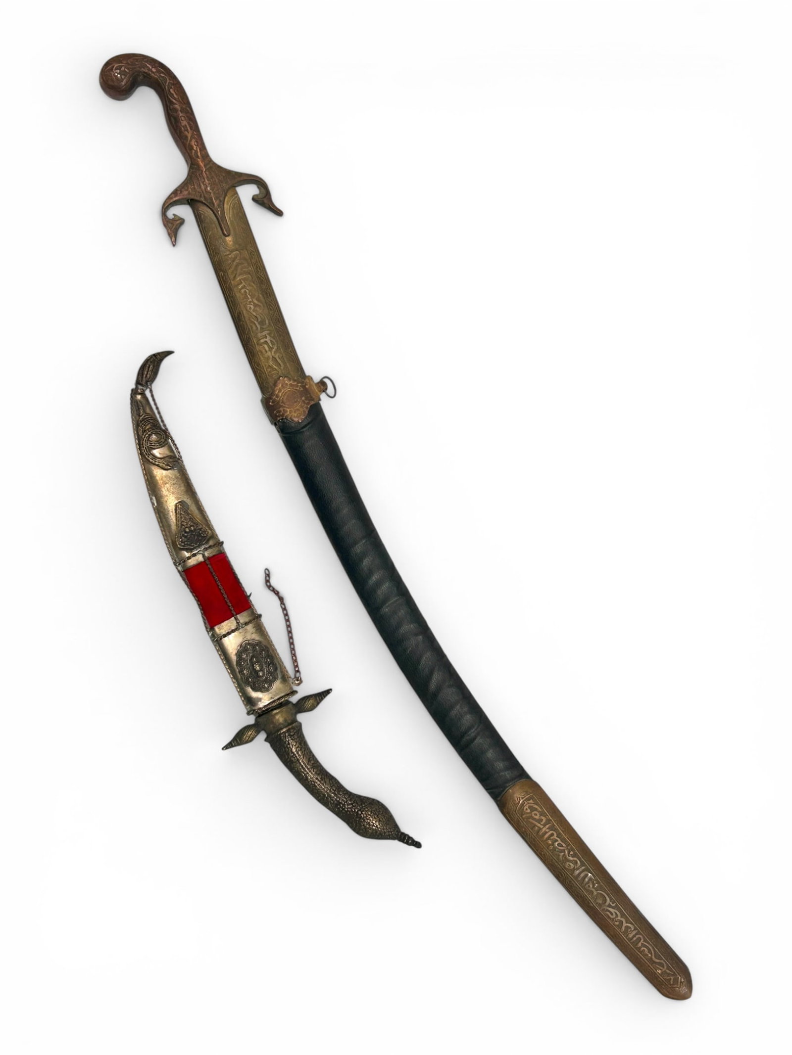 Lot - Persian Shamshir Sword & Greek Dagger. (1 of 13)