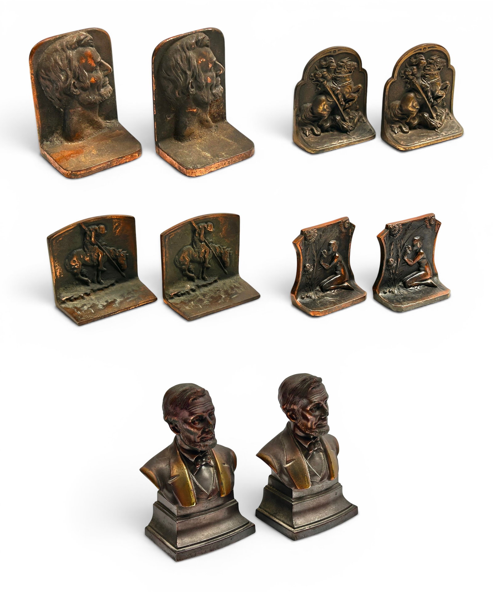 Lot of Bookends- Abe Lincoln, Horses, Nude. (1 of 20)