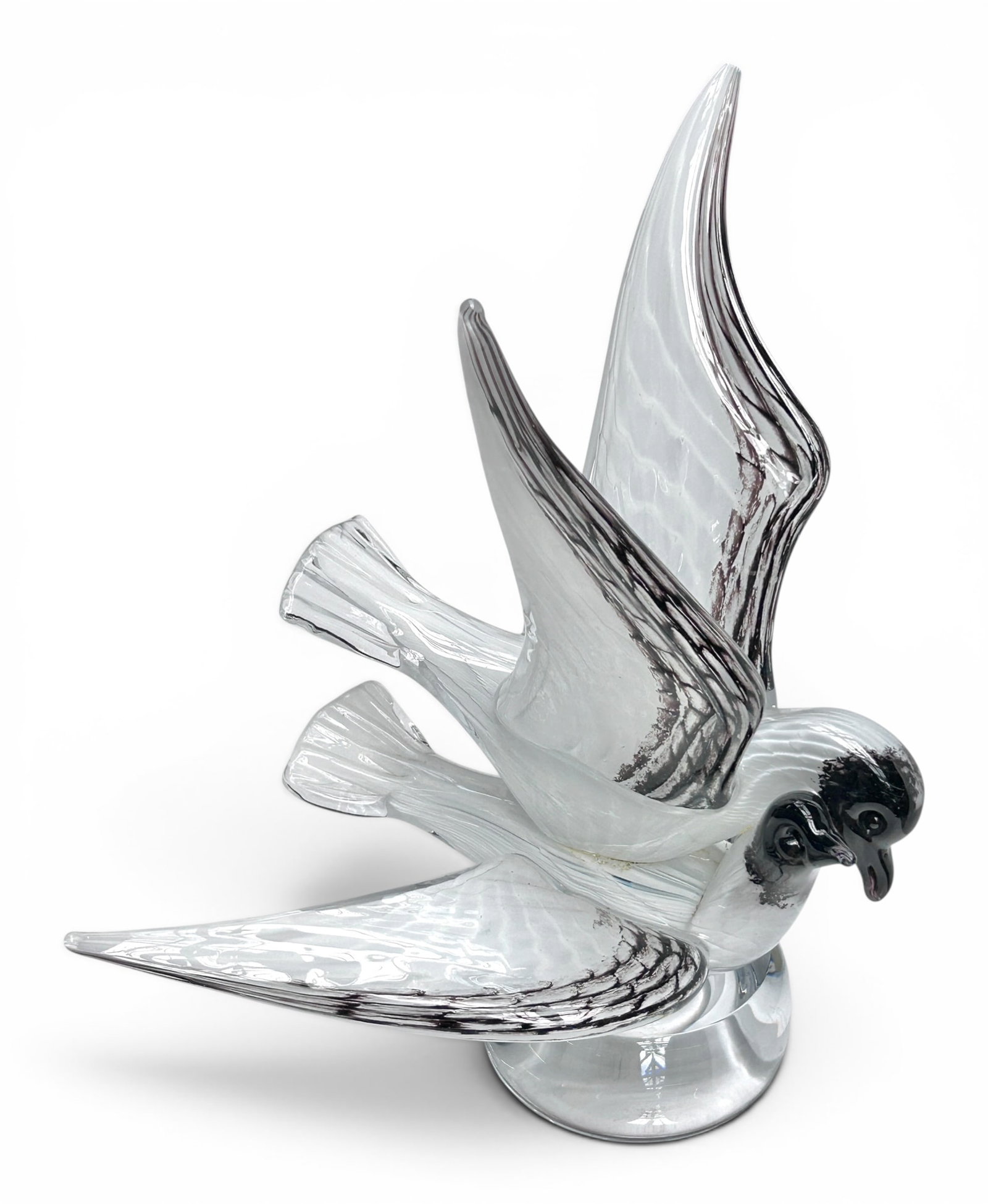 Marcolin Sweden Signed Art Glass Bird Sculpture.: It is signed on the base, and numbered 60/100. It could use a little cleaning in the crevices, but overall, it looks to be in great condition. The dimensions are 10 3/4" x 14 1/4" x 16 1/2". In-house 