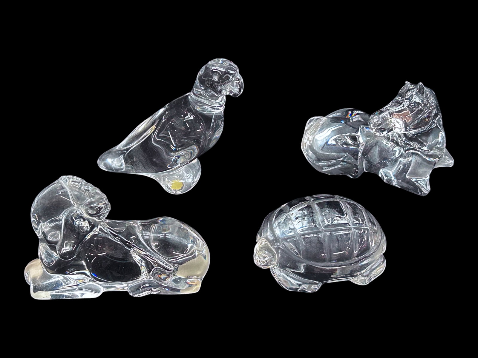 Lot of 4 Baccarat Crystal Animal Paperweights. (1 of 12)