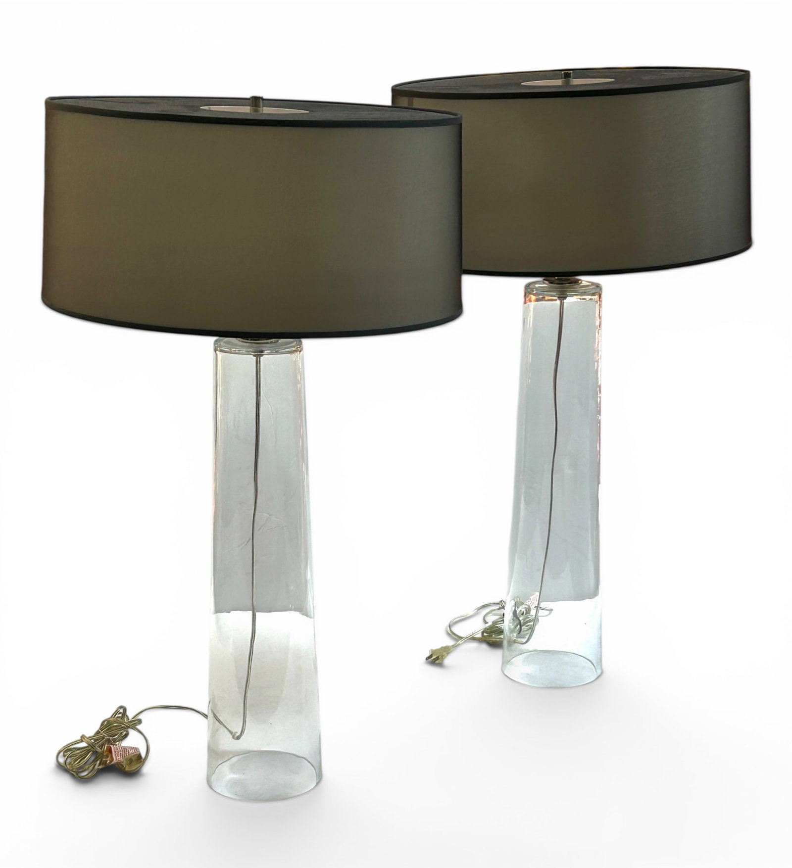 Pr. Robert Abbey Tall Tapered Glass Table Lamps. (1 of 14)