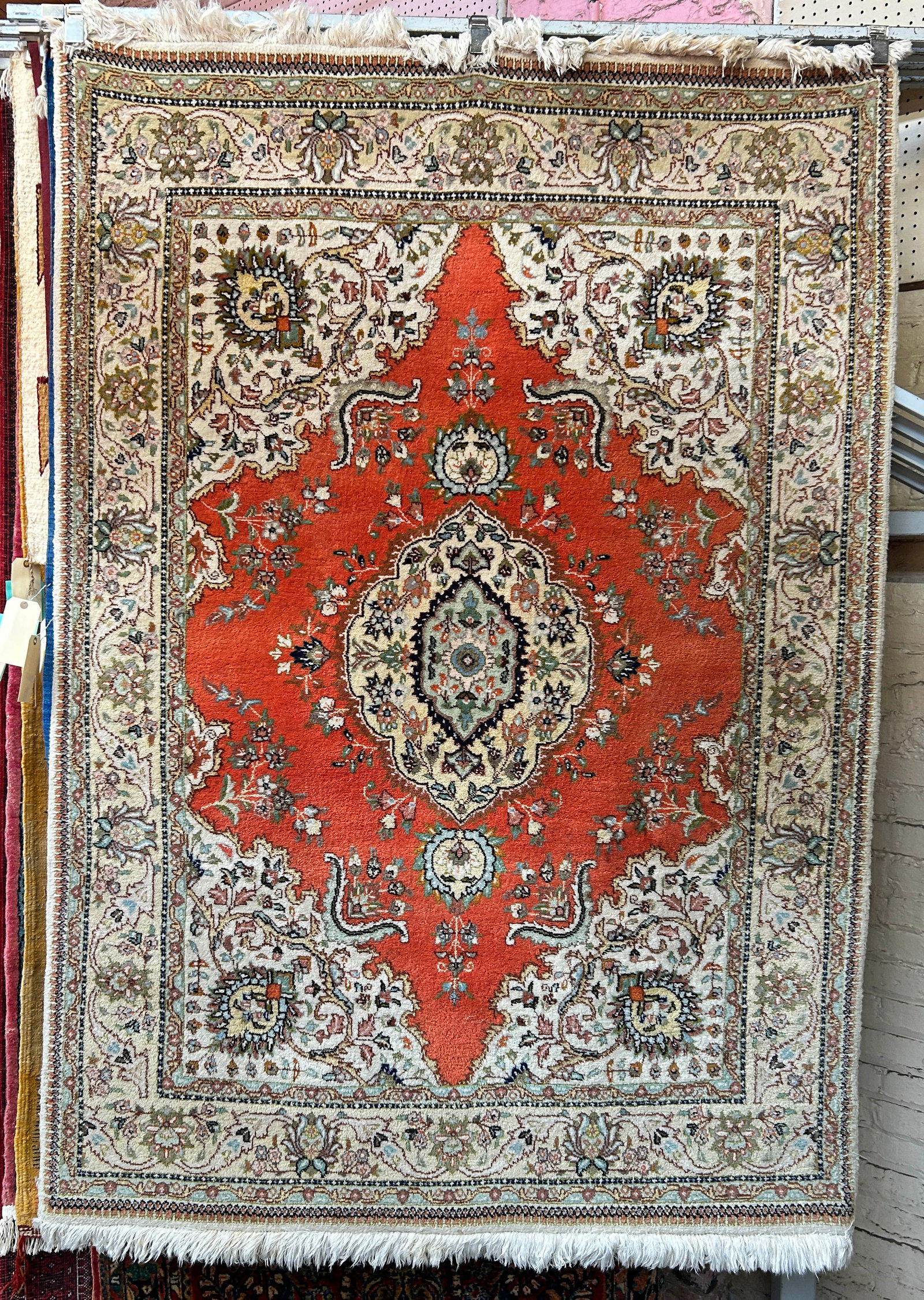 4' 11" x 7' Orange & Beige Rug w/ Center Medallion (1 of 3)