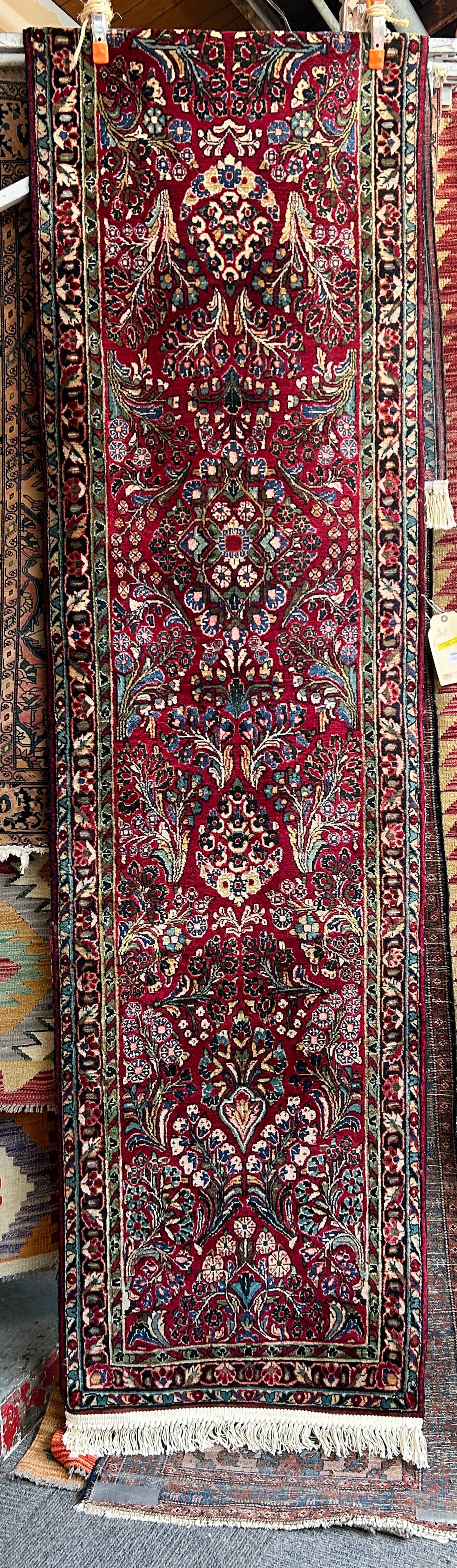 2' 6" x 11' 8" Persian Sarouk Runner Rug. (1 of 5)